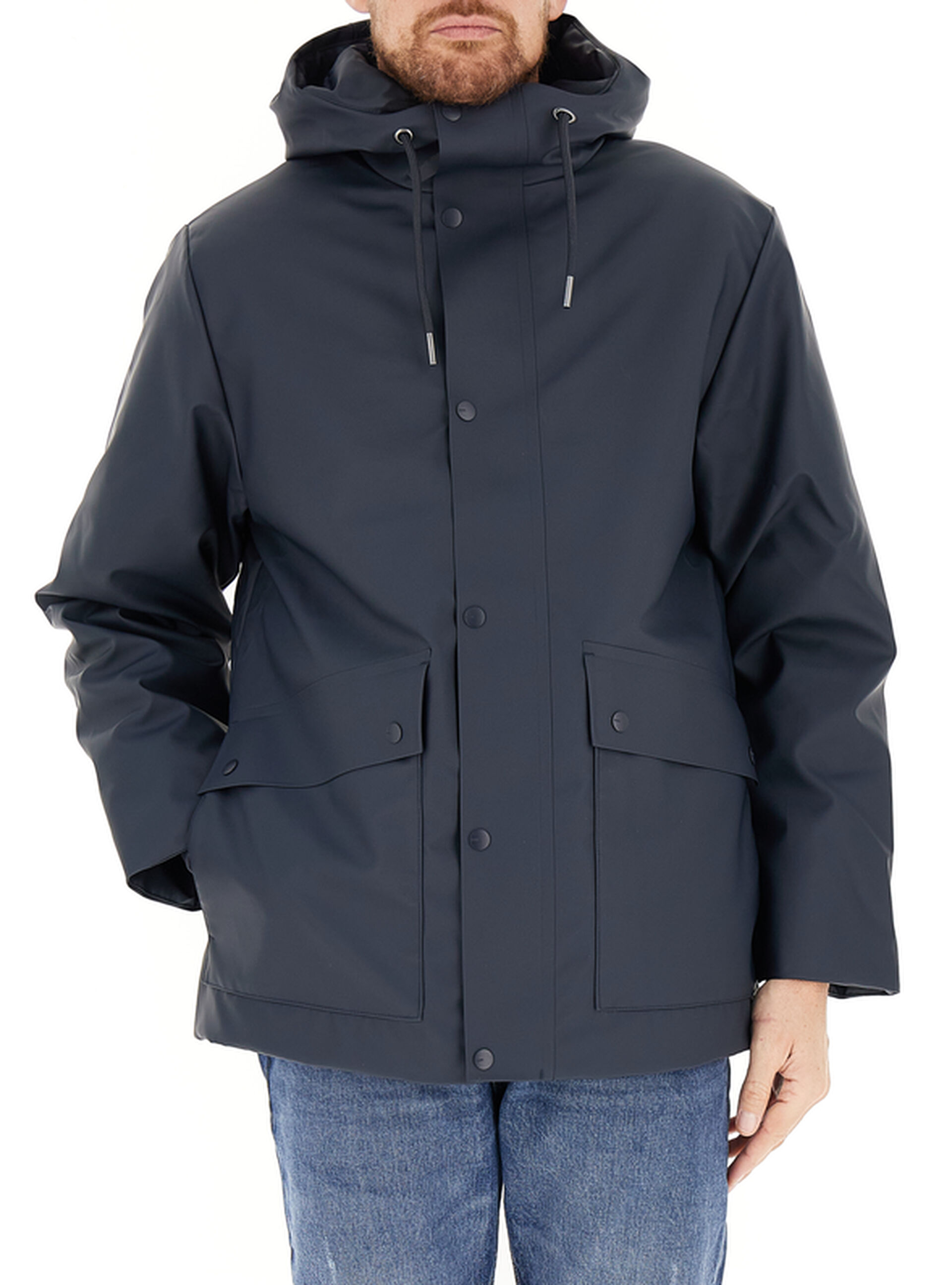 Impermeabile con cappuccio BLU NAVY