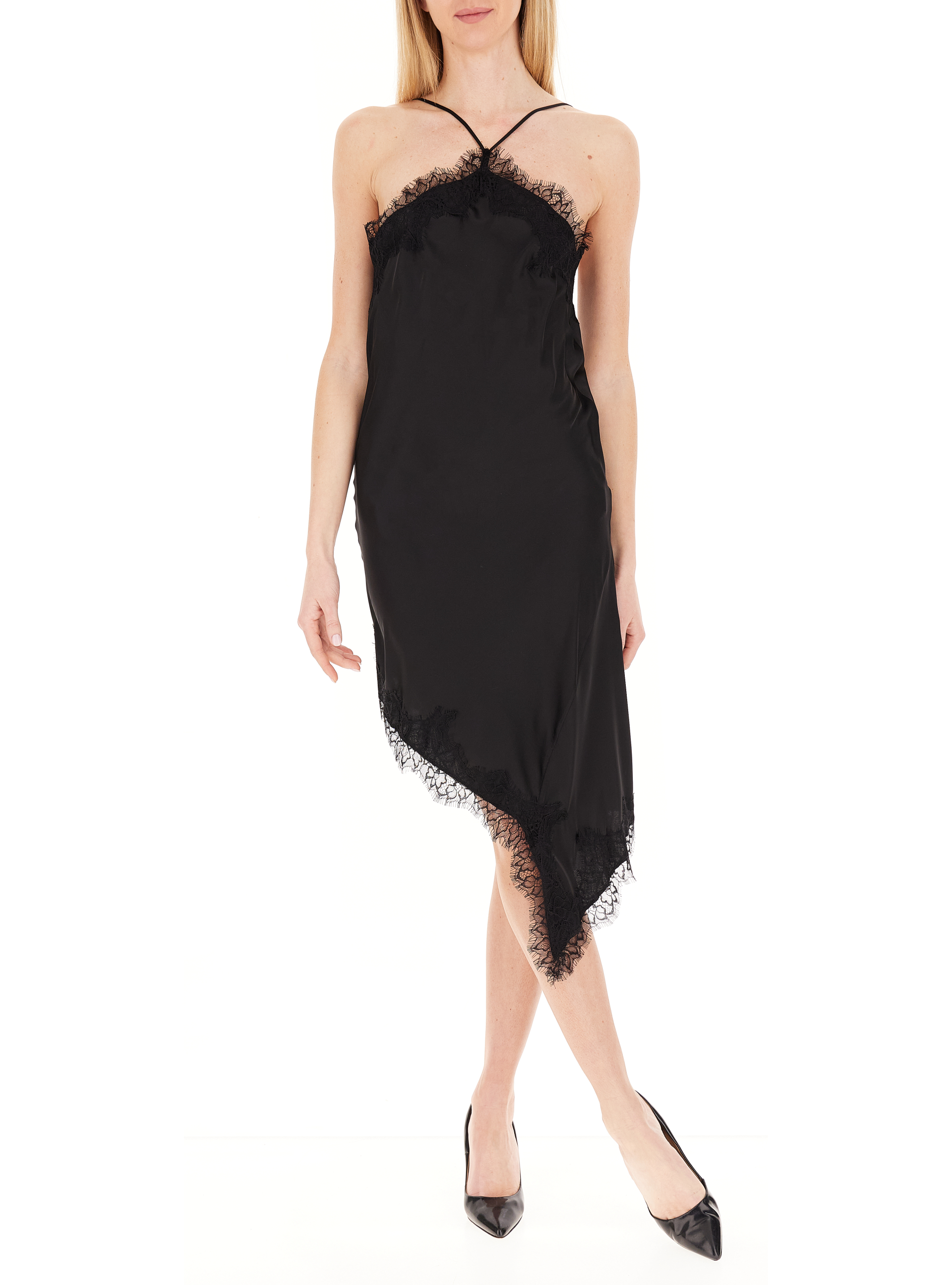 VICOLO Abito con pizzo NERO