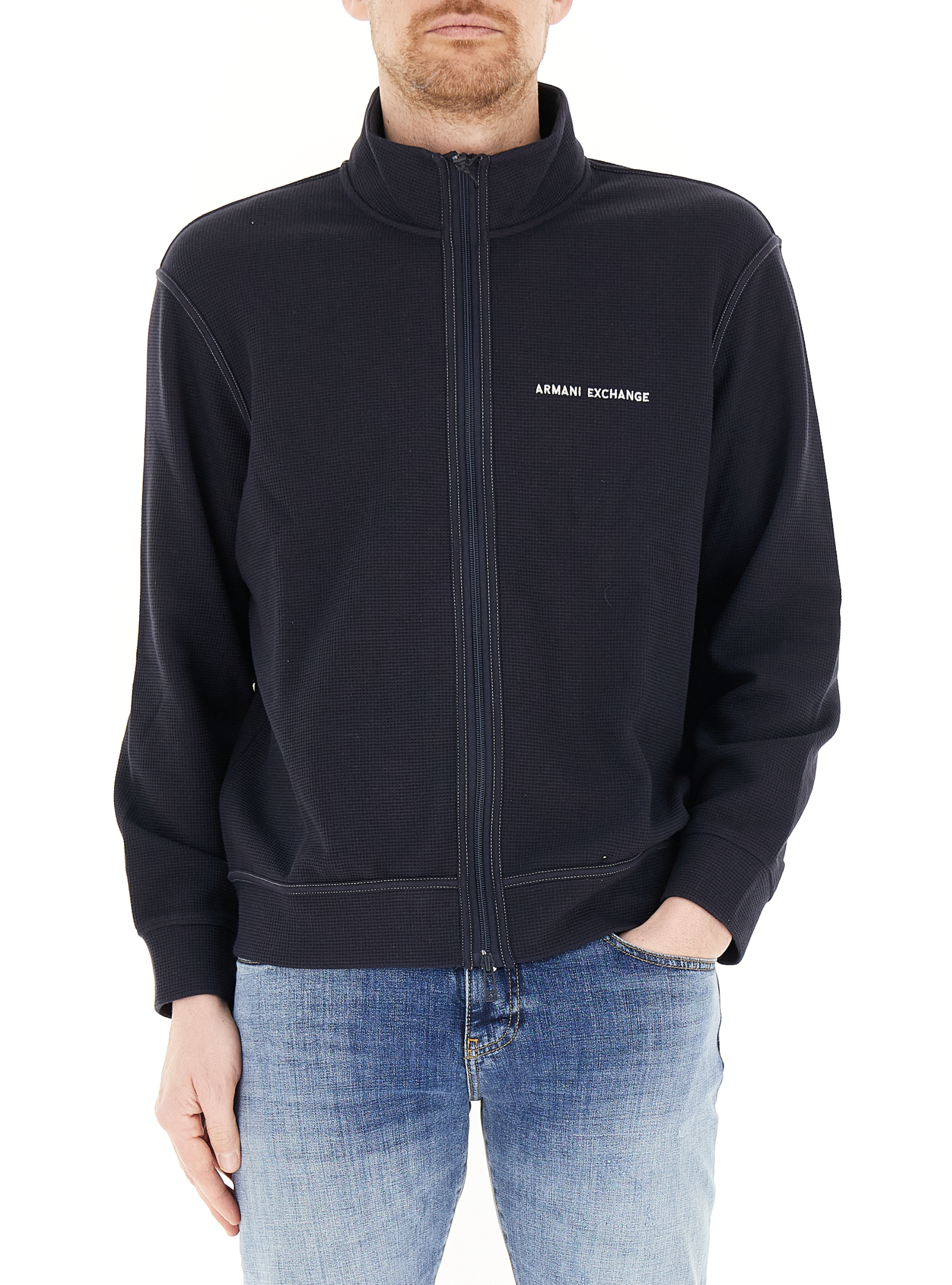 Felpa con zip BLU NAVY XL