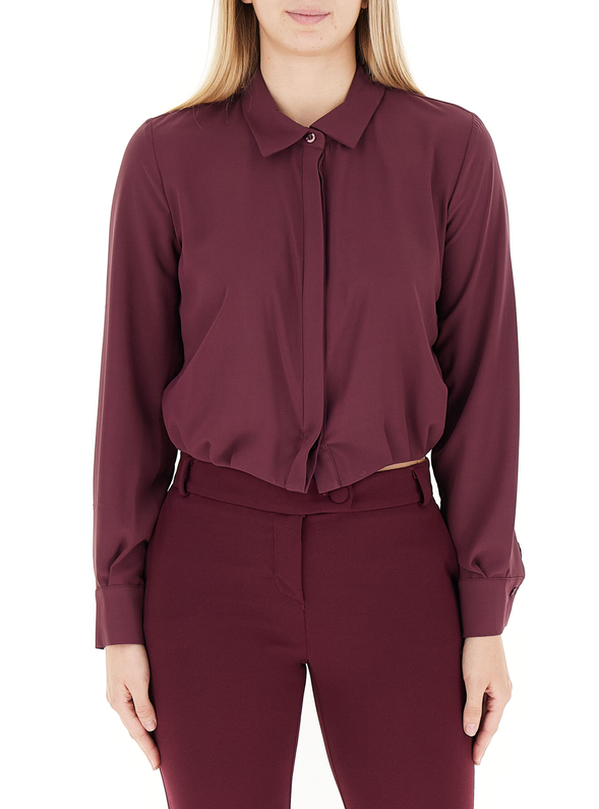 Camicia cropped BORDEAUX