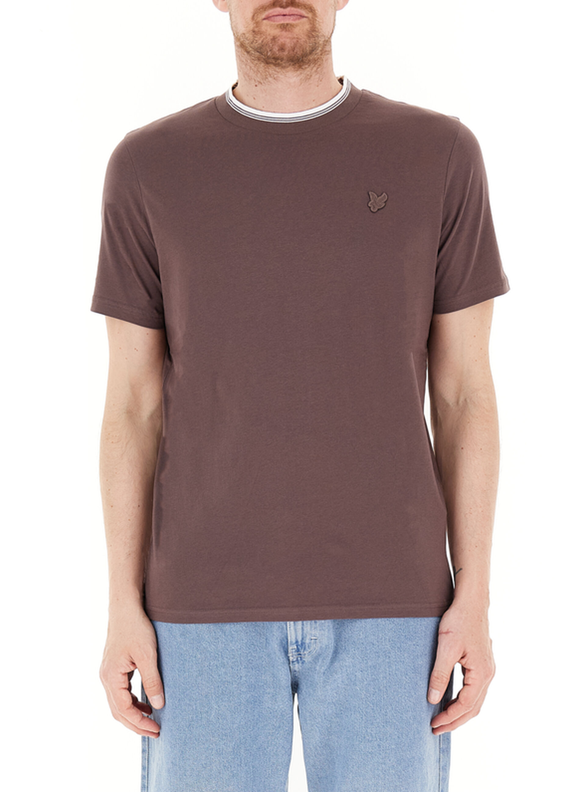 T-shirt girocollo MARRONE