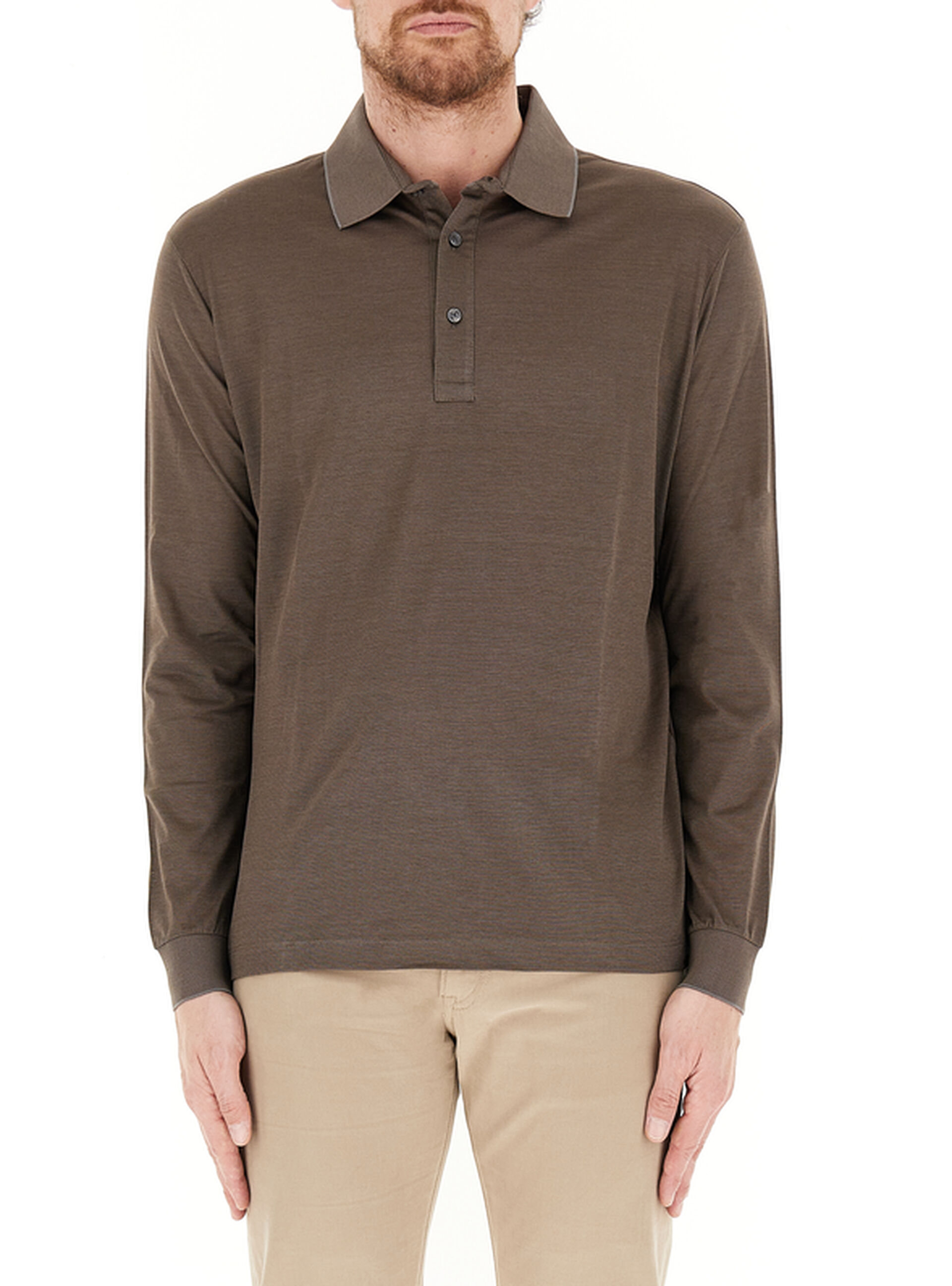 Polo maniche lunghe MARRONE