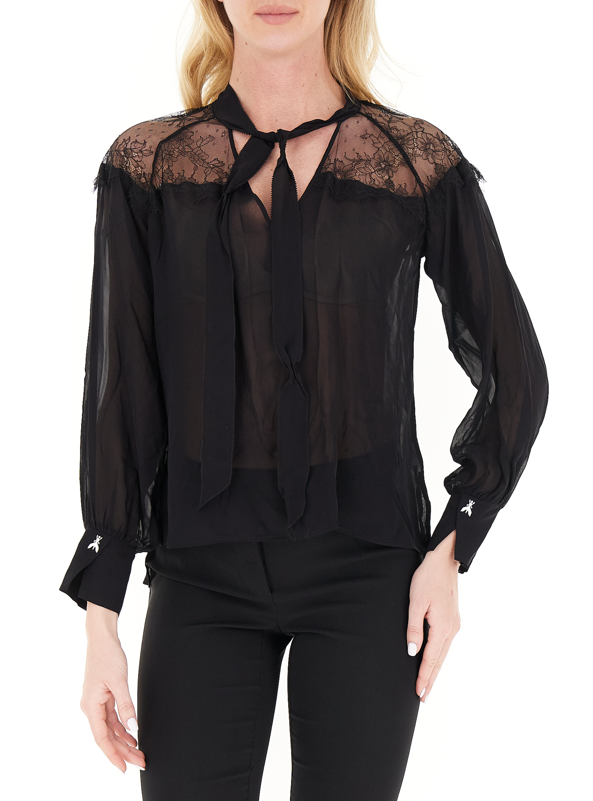Blusa in pizzo NERO 38