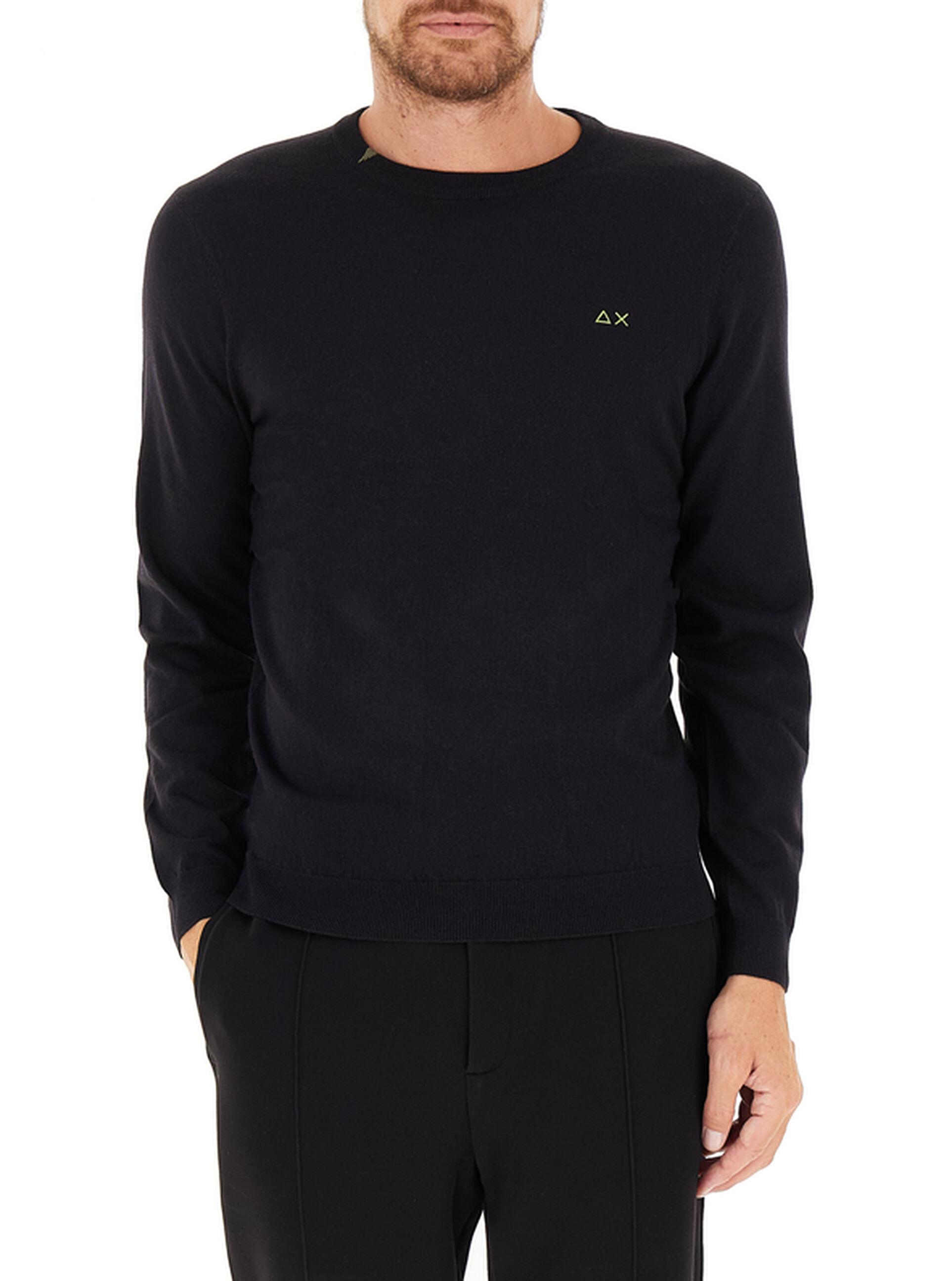 SUN68 Maglia misto lana NERO
