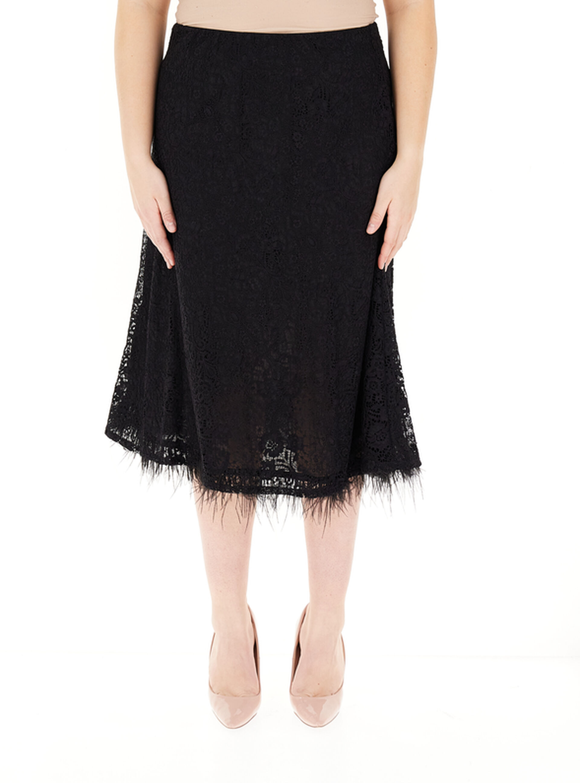 ELENA MIRO' Gonna in pizzo NERO M