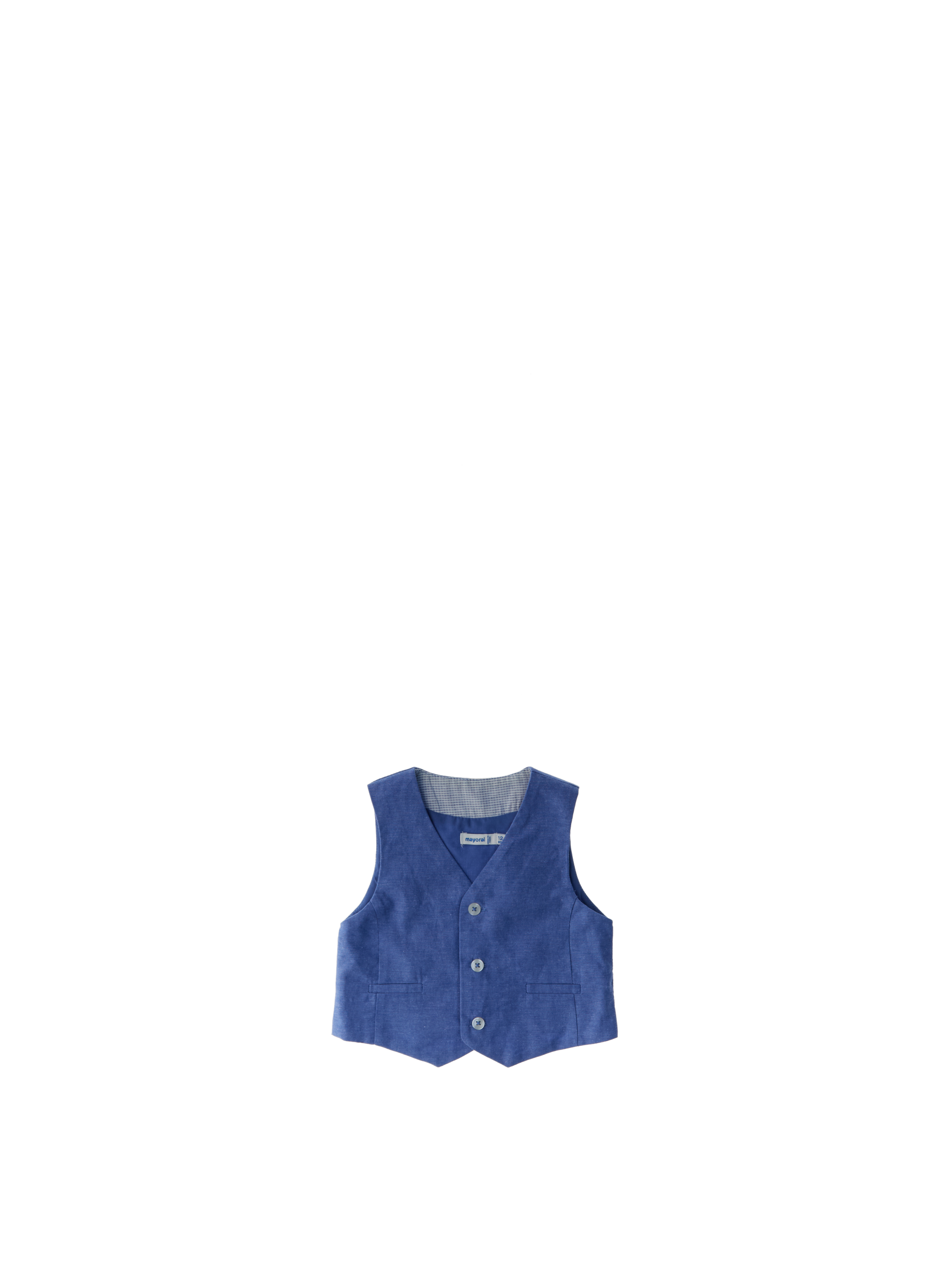 Gilet misto lino BLU CHIARO