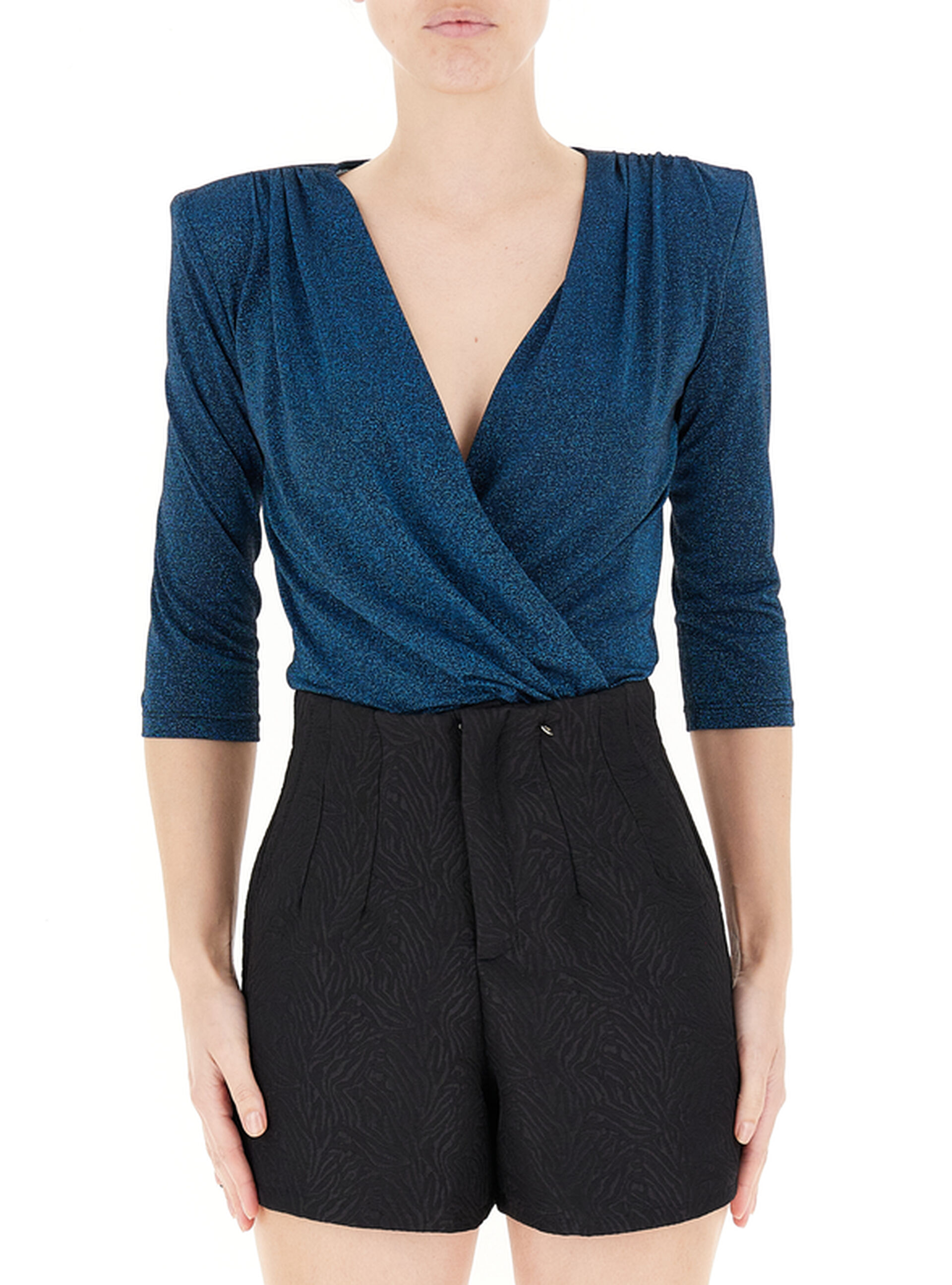 Blusa drappeggiata PAVONE