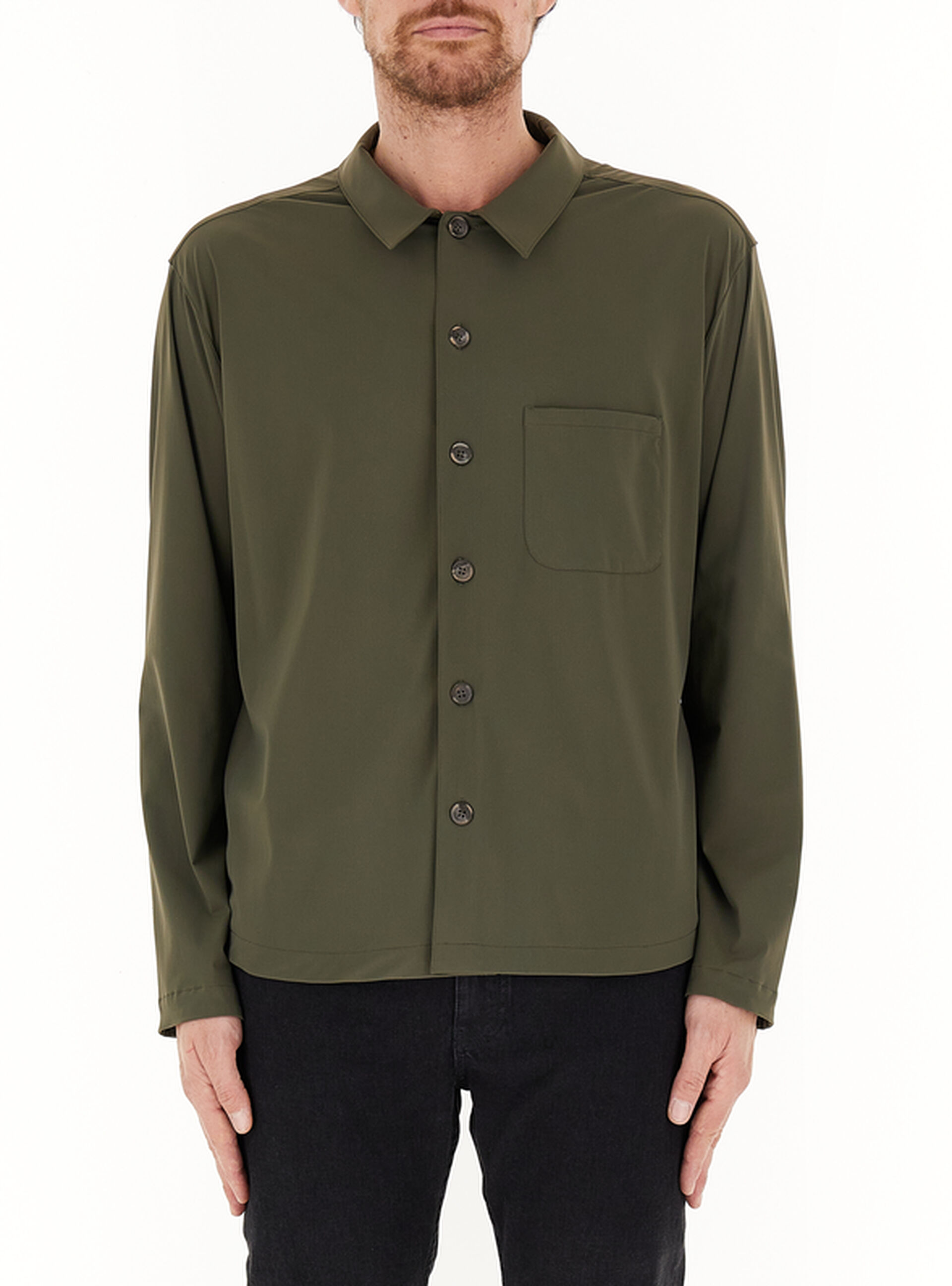 Camicia elasticizzata VERDE OLIVA