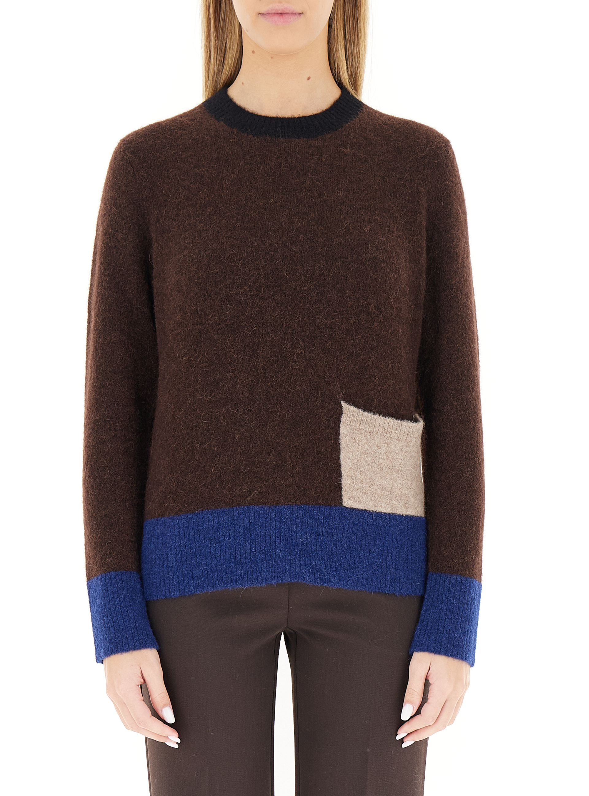 Maglione misto alpaca MARRONE 42