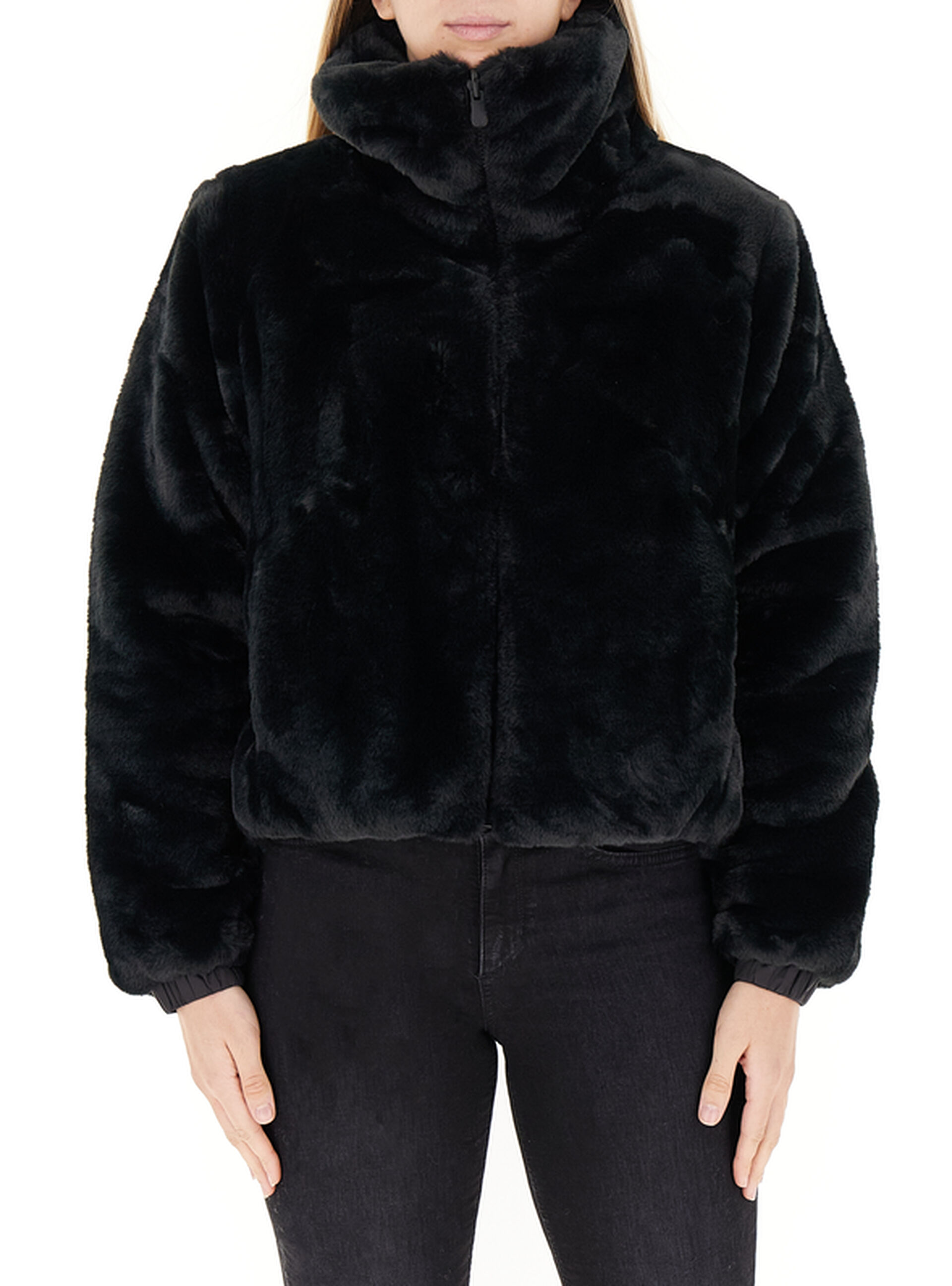 Finta pelliccia reversibile NERO