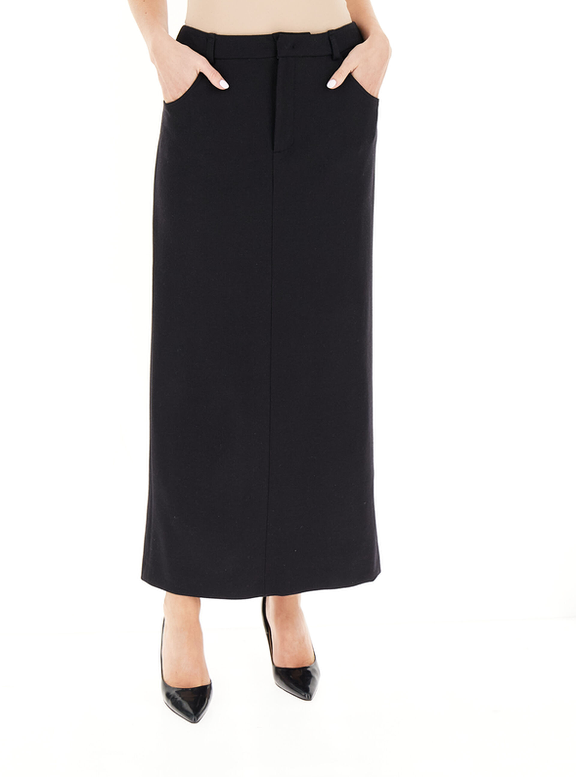 Gonna misto cashmere NERO