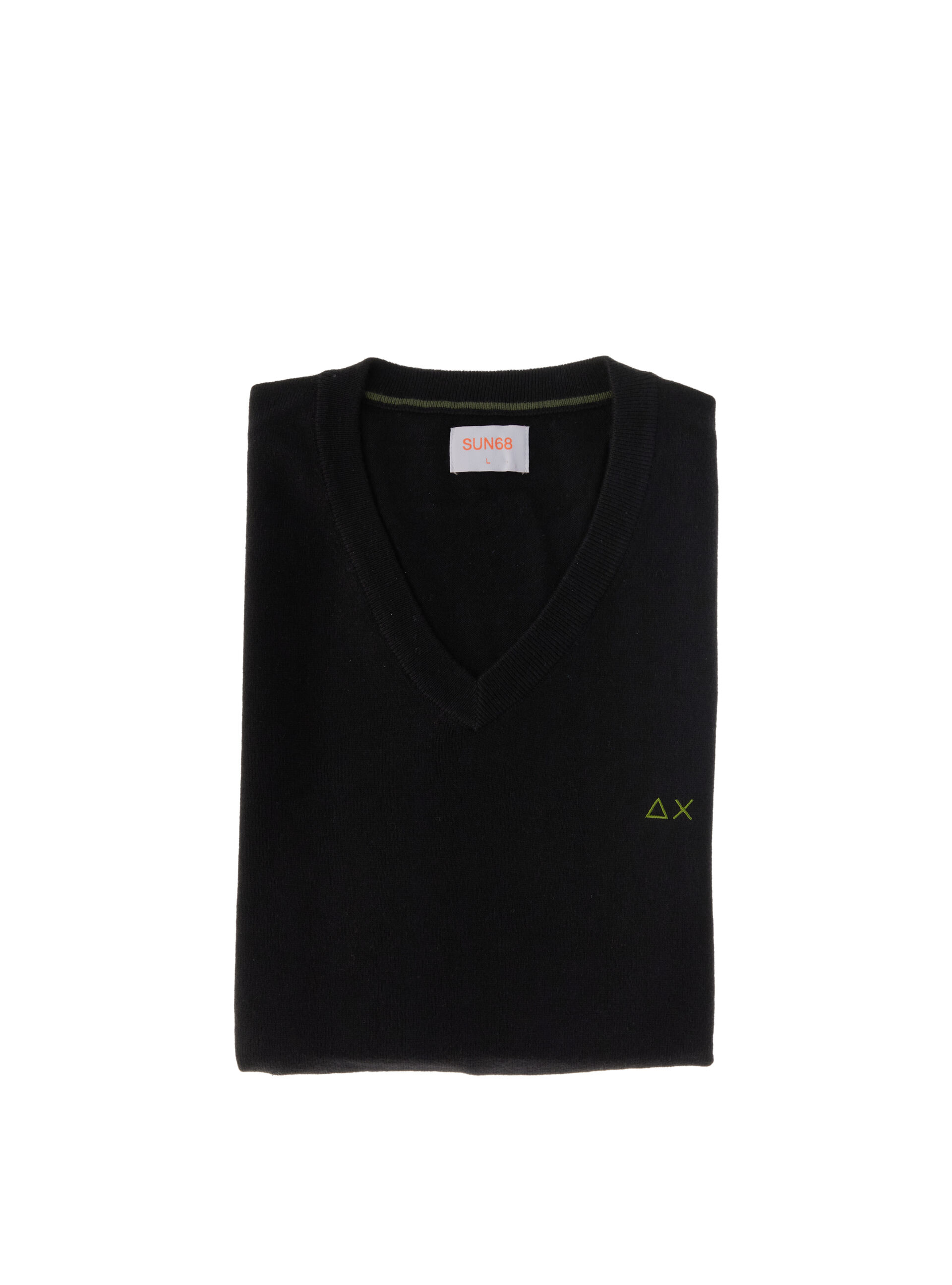 SUN68 Maglia lana cotone NERO