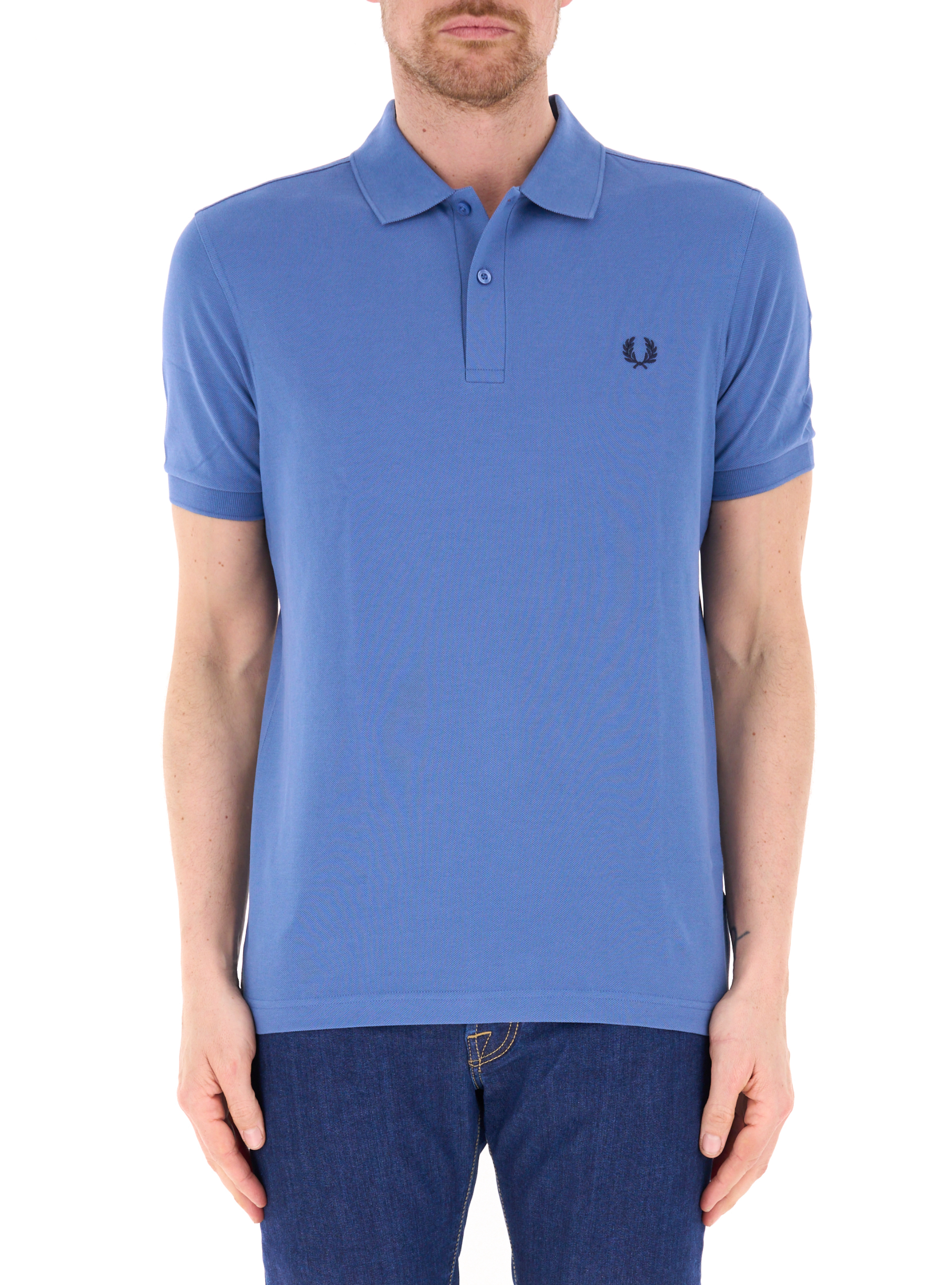 Polo in cotone AZZURRO POLVERE S