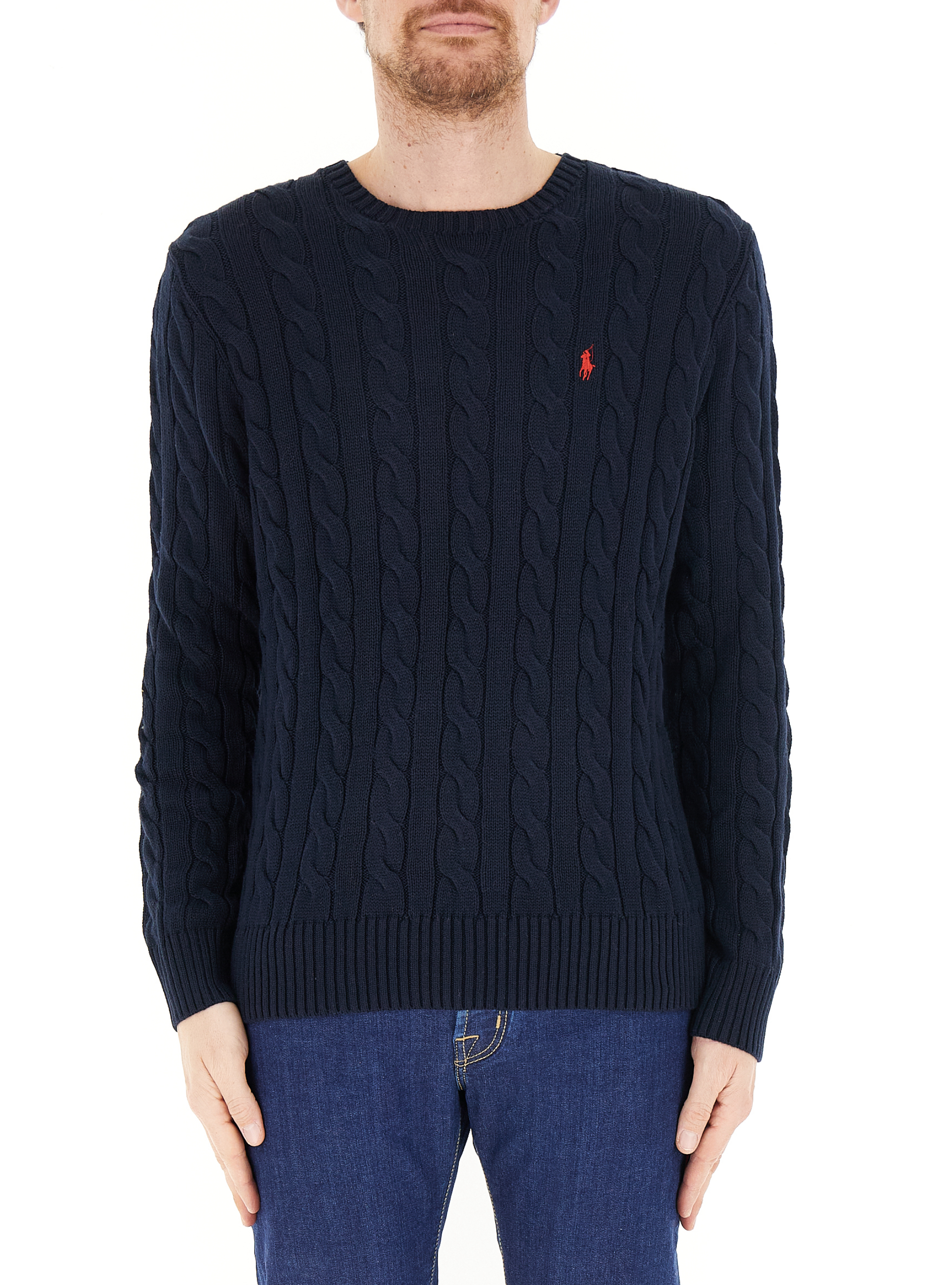 Maglione a trecce POLO BLU NOTTE M