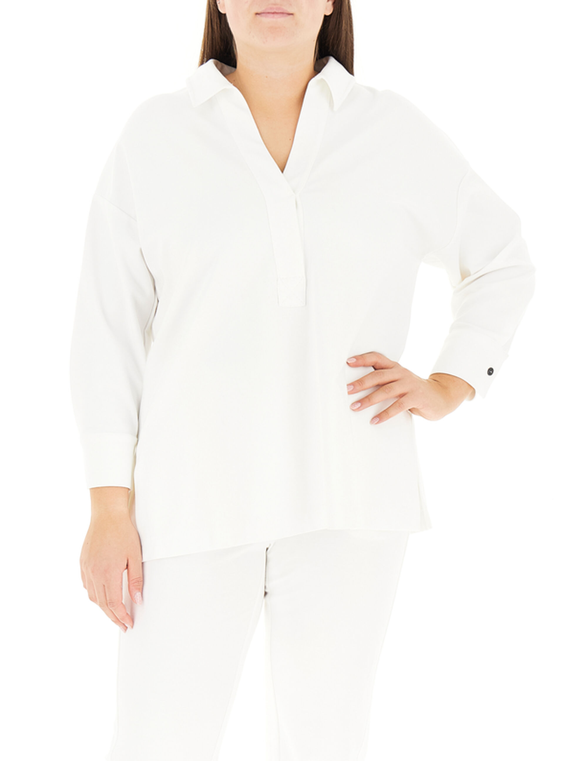 Blusa maniche lunghe BIANCO M