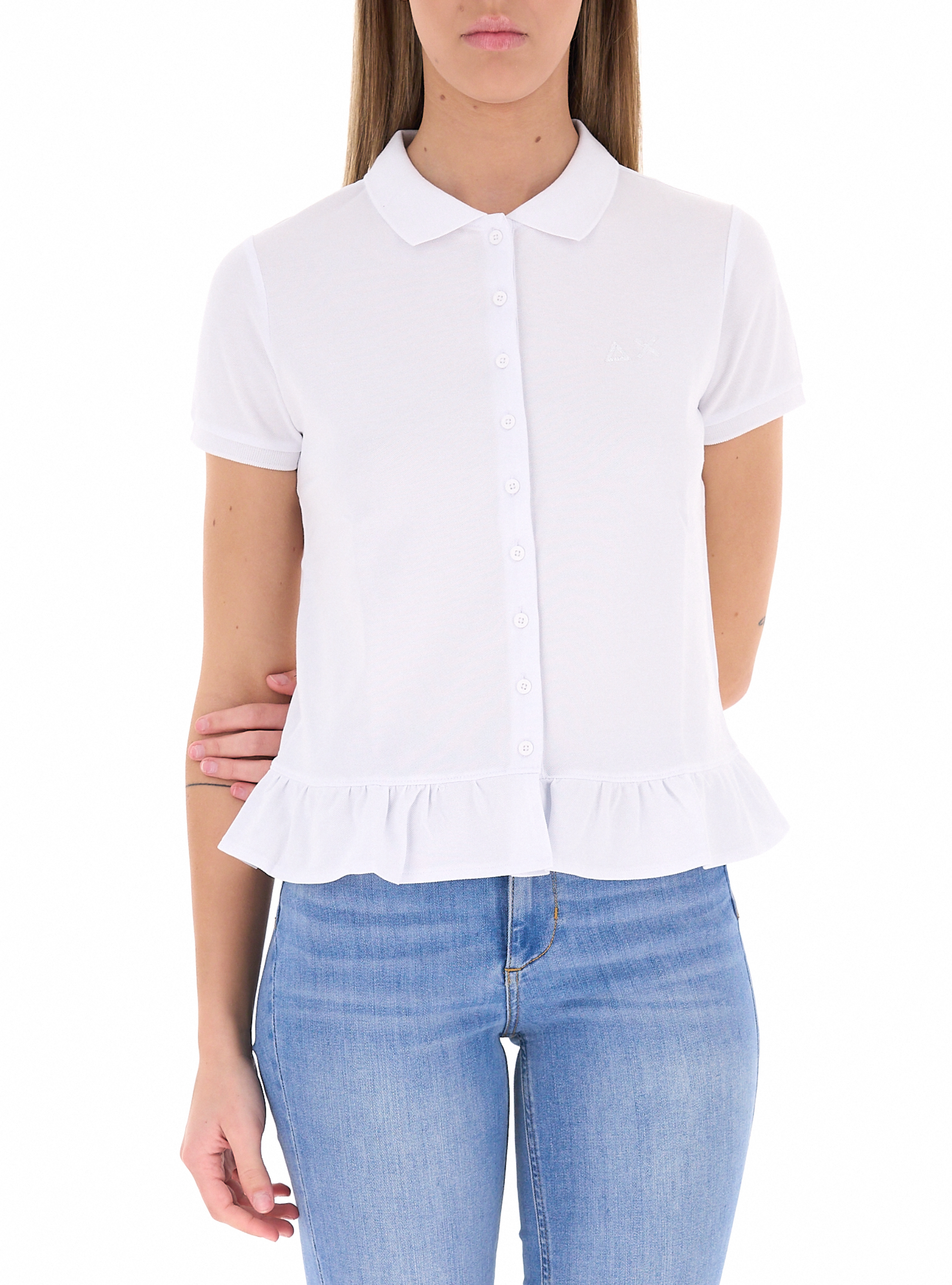 SUN68 Polo in cotone PANNA
