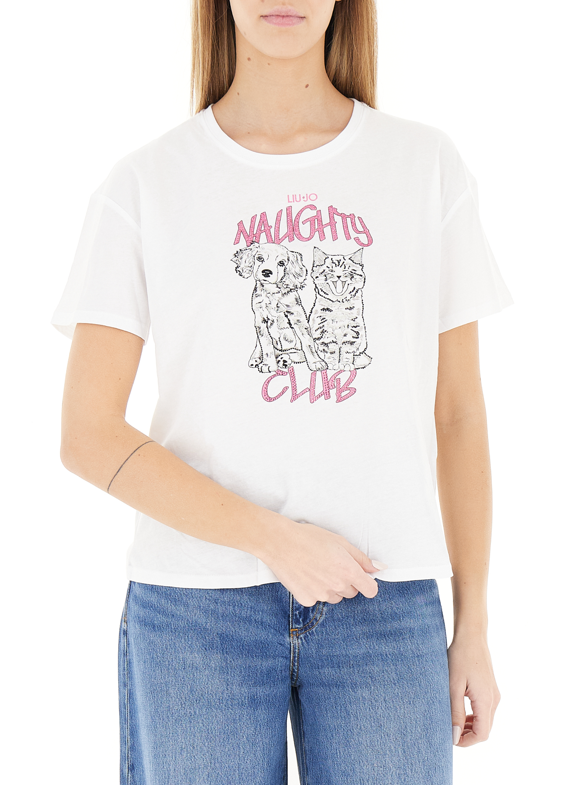 T-shirt girocollo LIU JEANS BIANCO XL