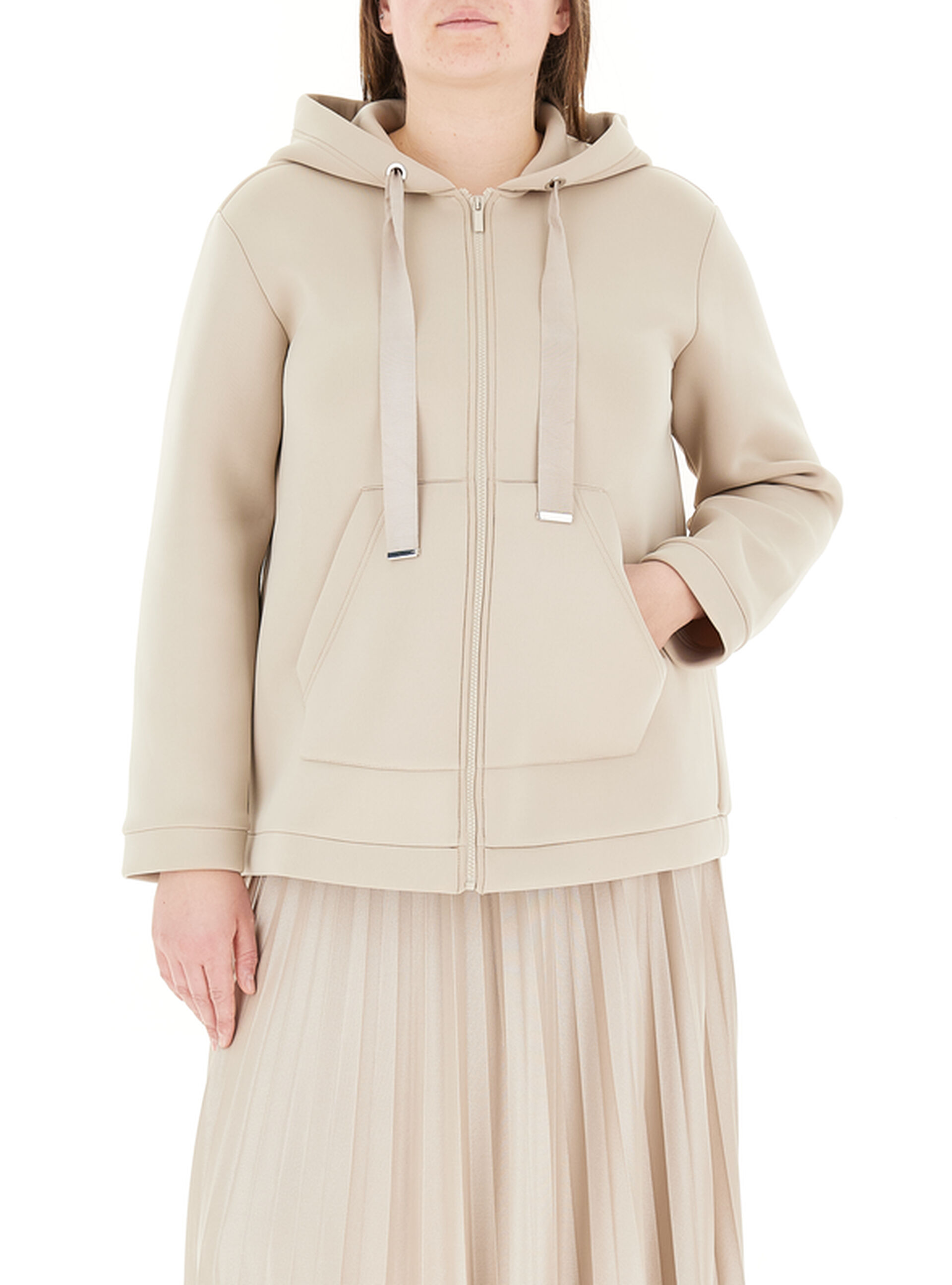 Felpa con cappuccio BEIGE S