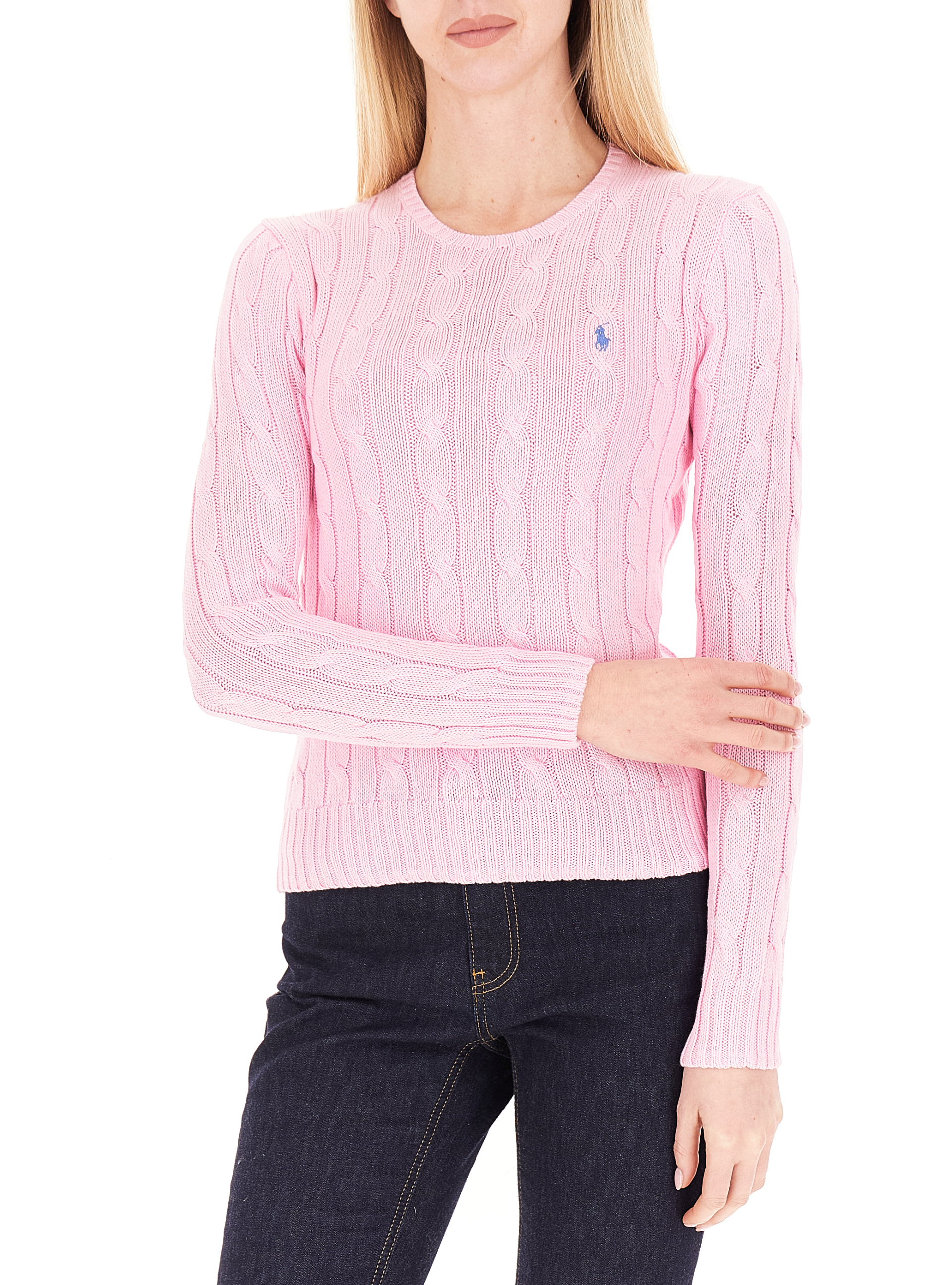 Maglione a trecce POLO ROSA S