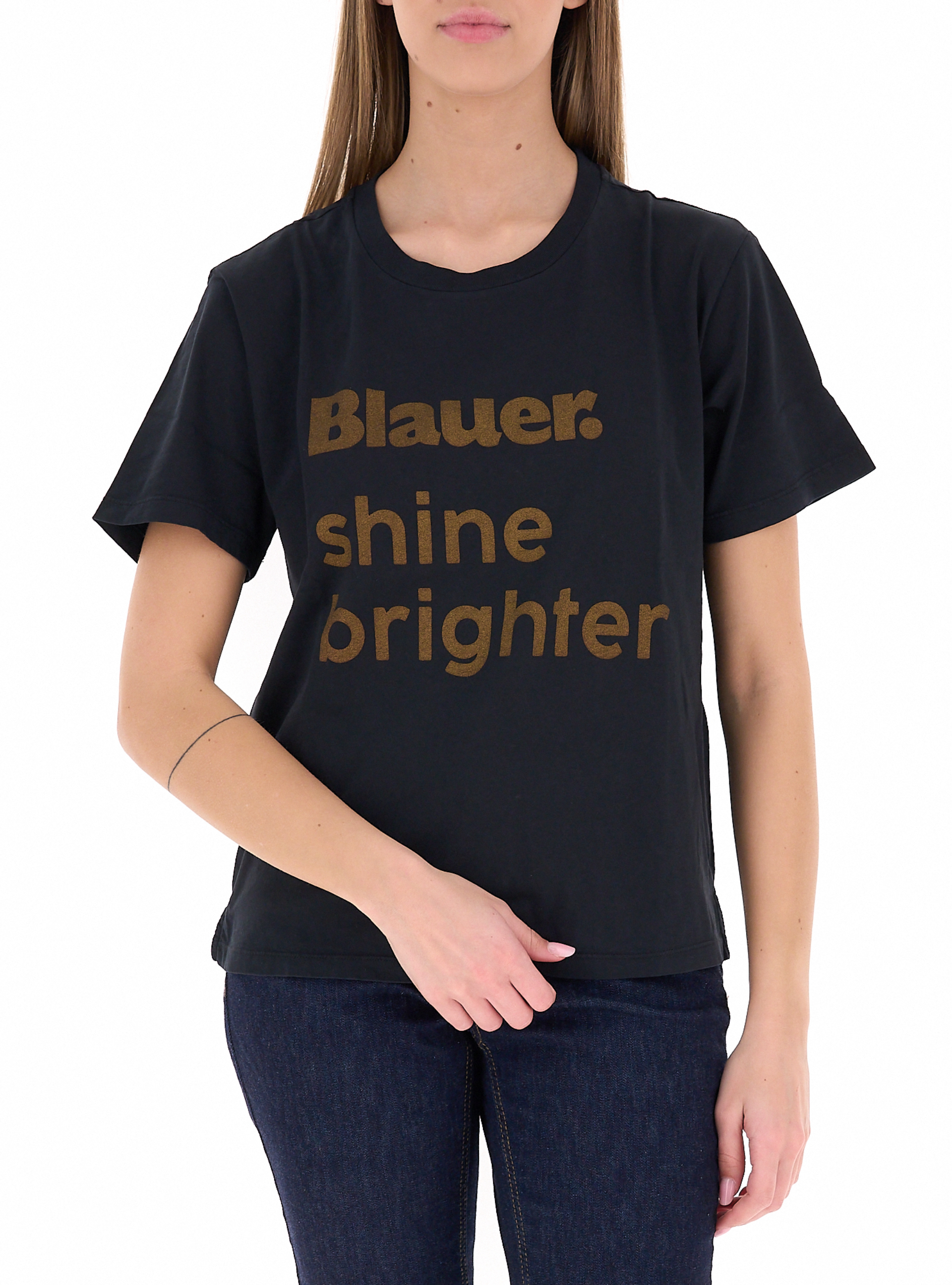 Blauer T-shirt in cotone NERO
