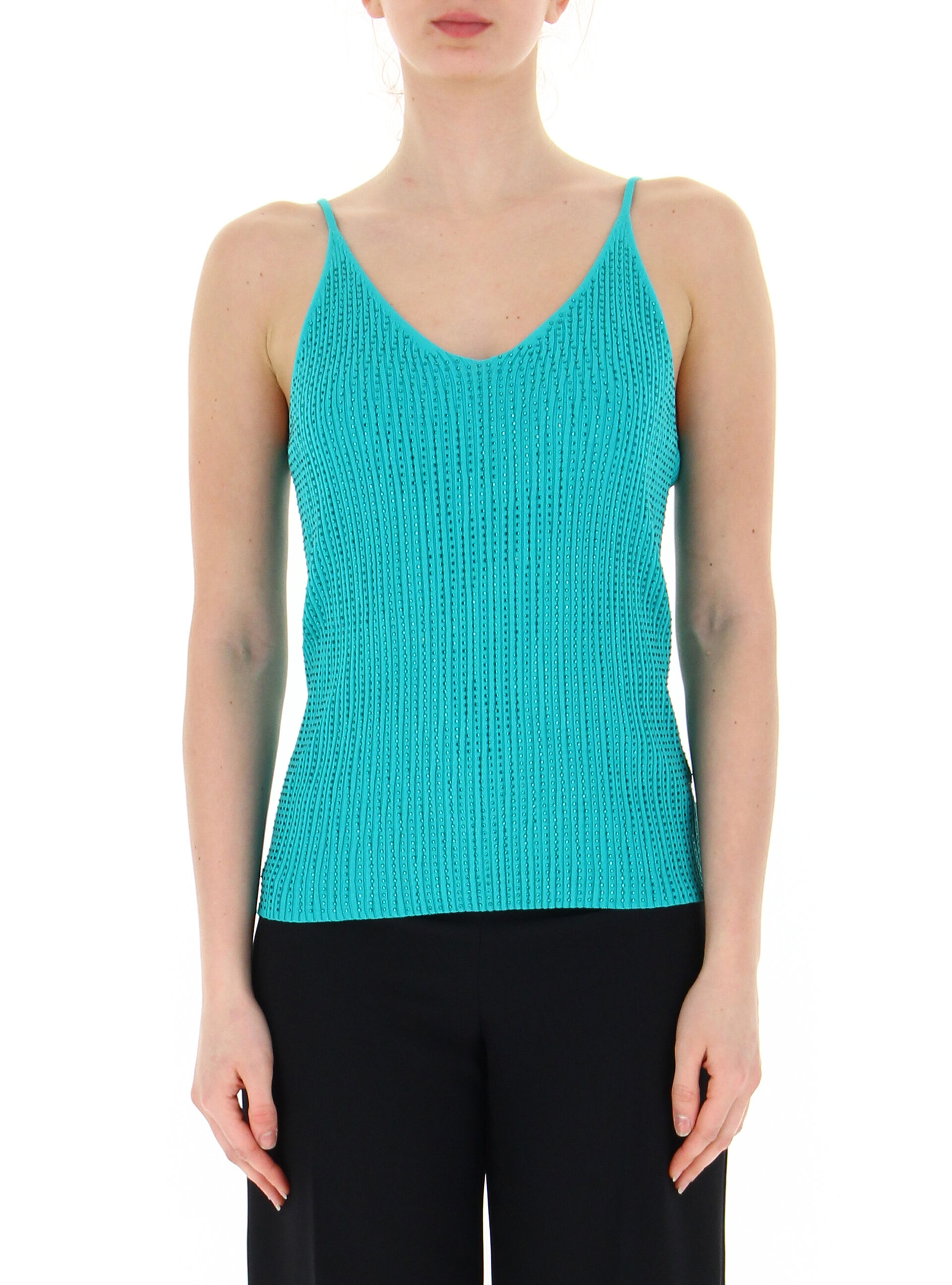 FRACOMINA Top con strass VERDE