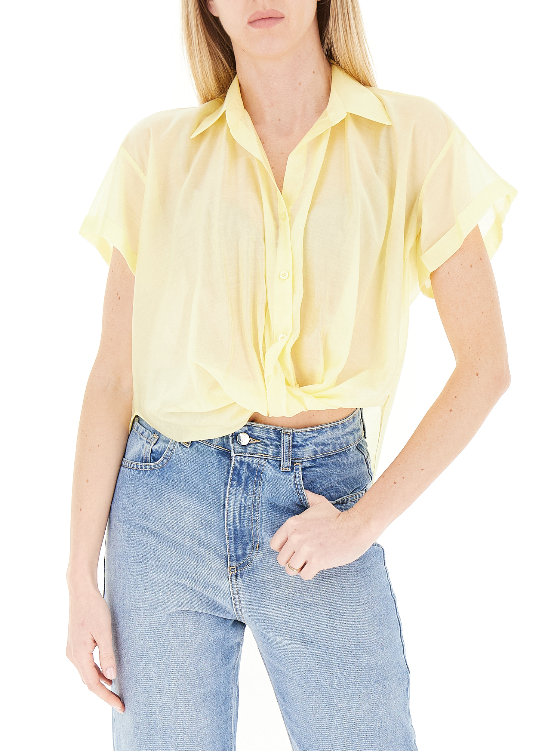 RINASCIMENTO Blusa velata GIALLO