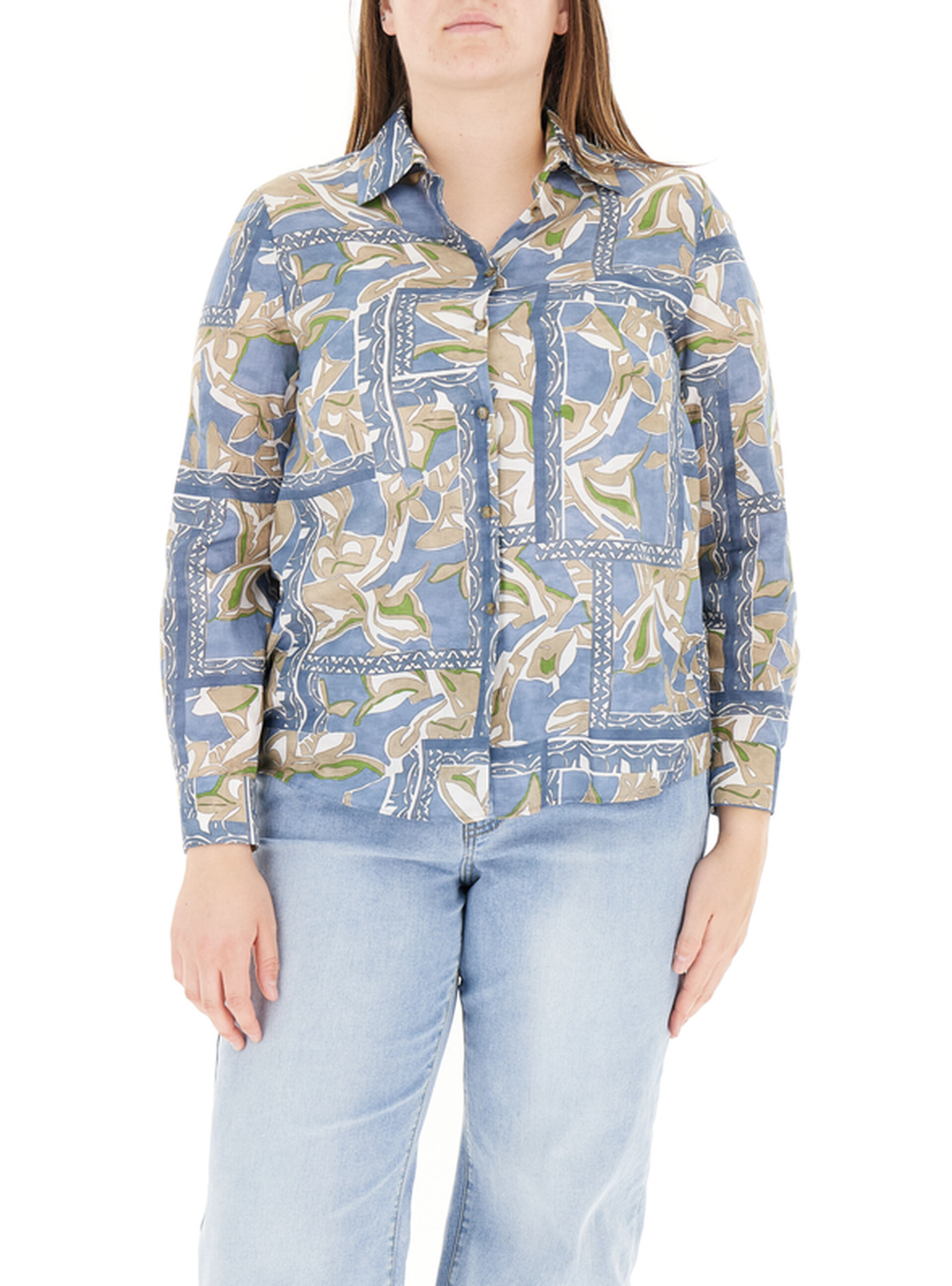 Camicia misto cotone AZZURRO OXFORD