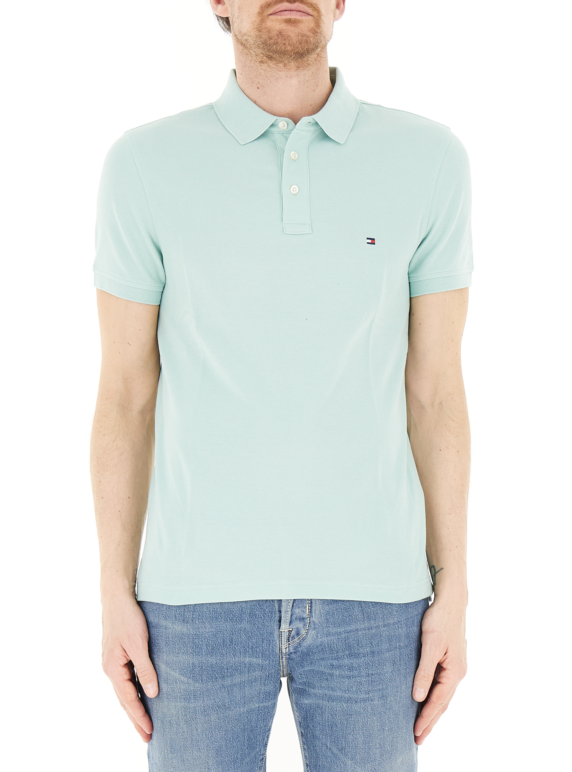 Polo in cotone AZZURRO CHIARO