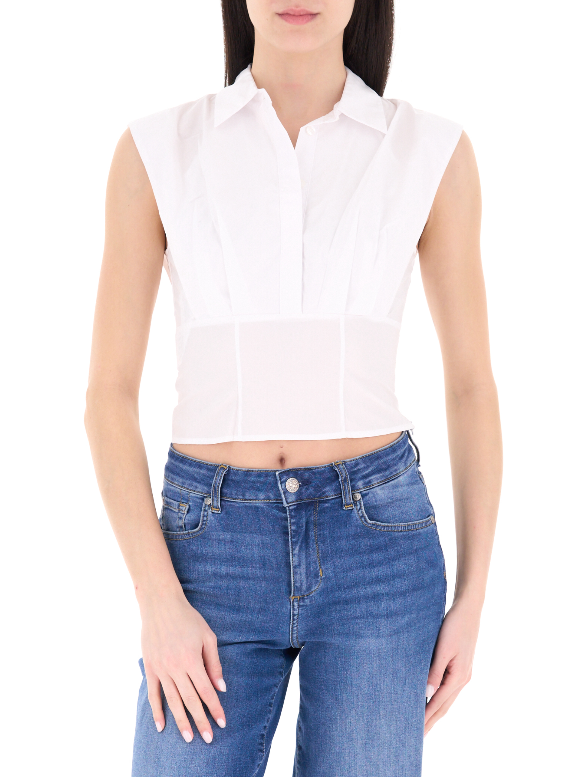 Guess Camicia cropped BIANCO