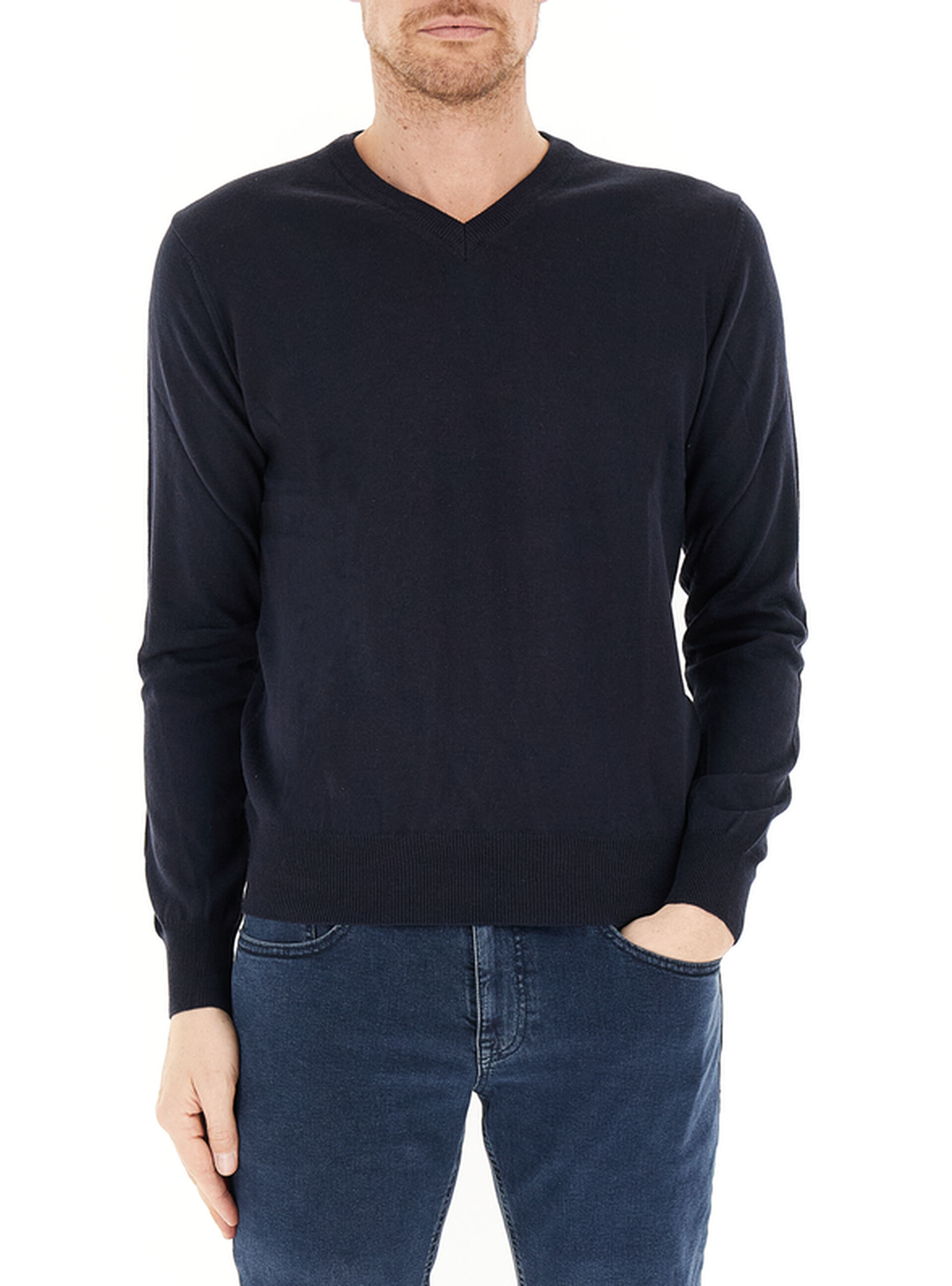 Maglione Scollo a V BLU NAVY