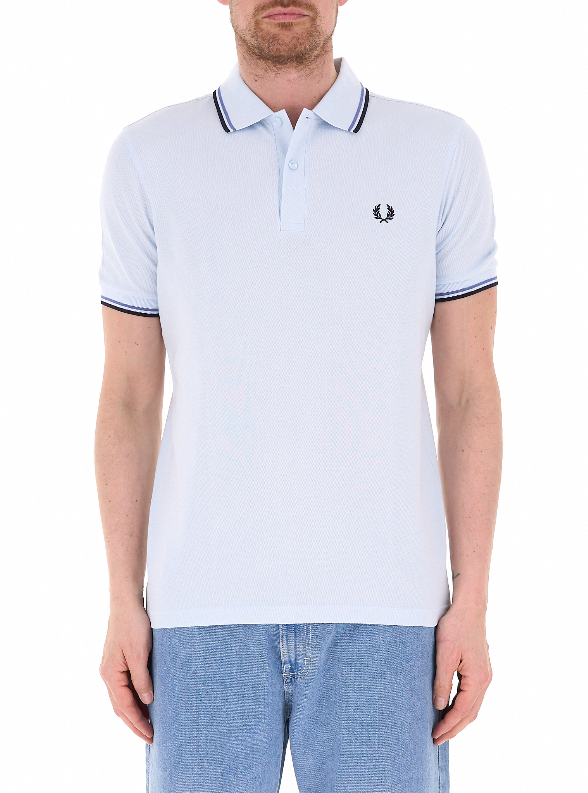 Polo in cotone AZZURRO CHIARO