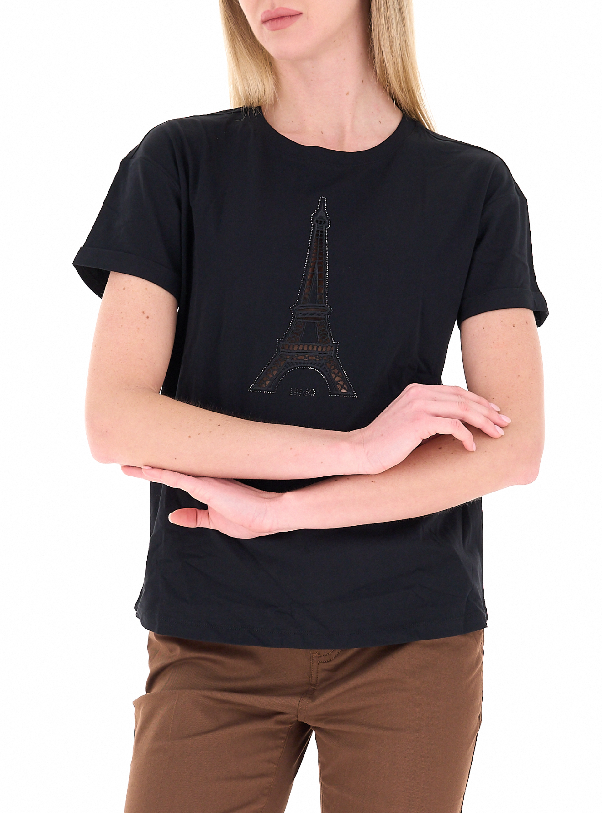 T-shirt cotone LIU JEANS NERO