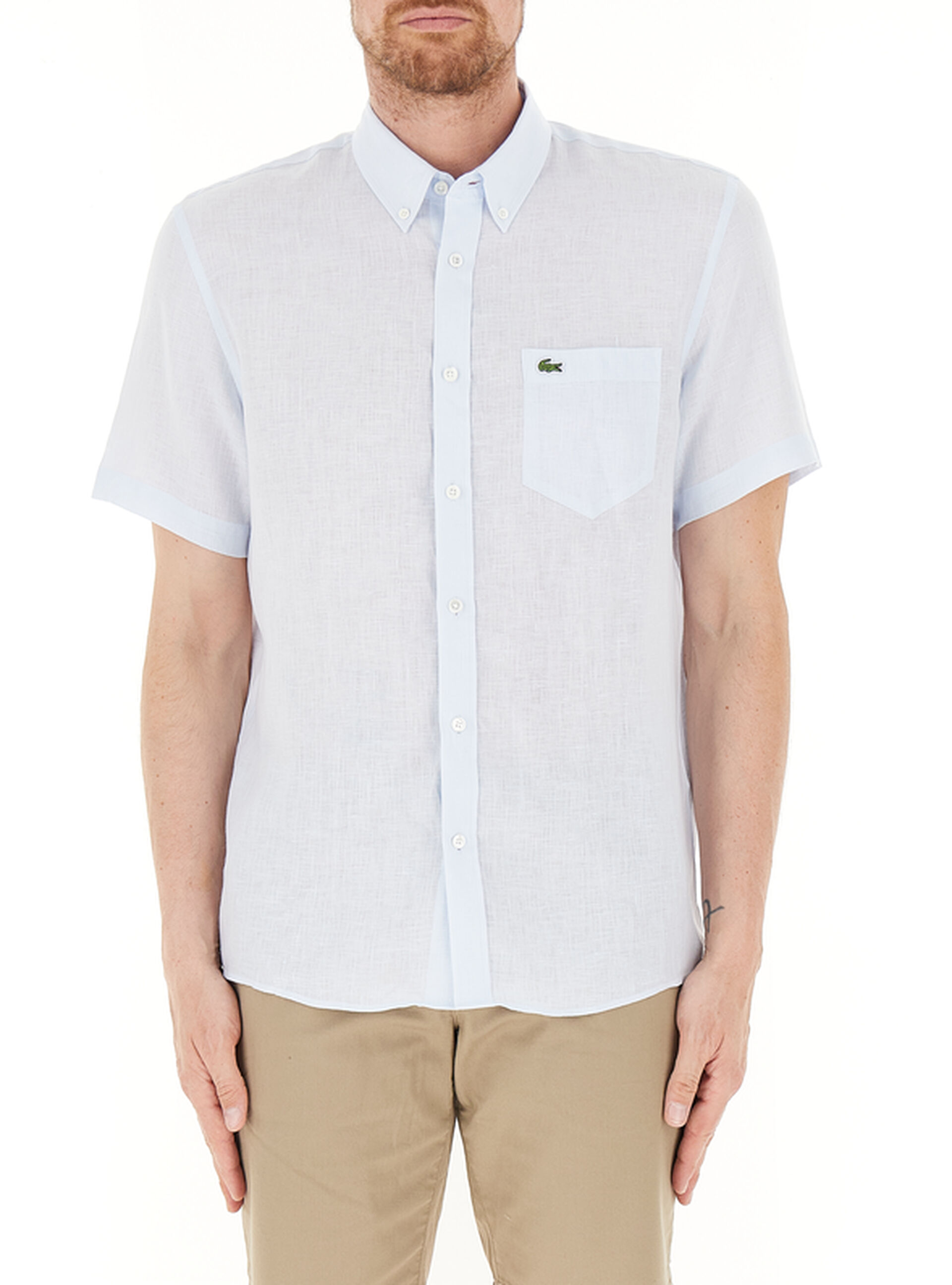 Lacoste Camicia in lino AZZURRO 41