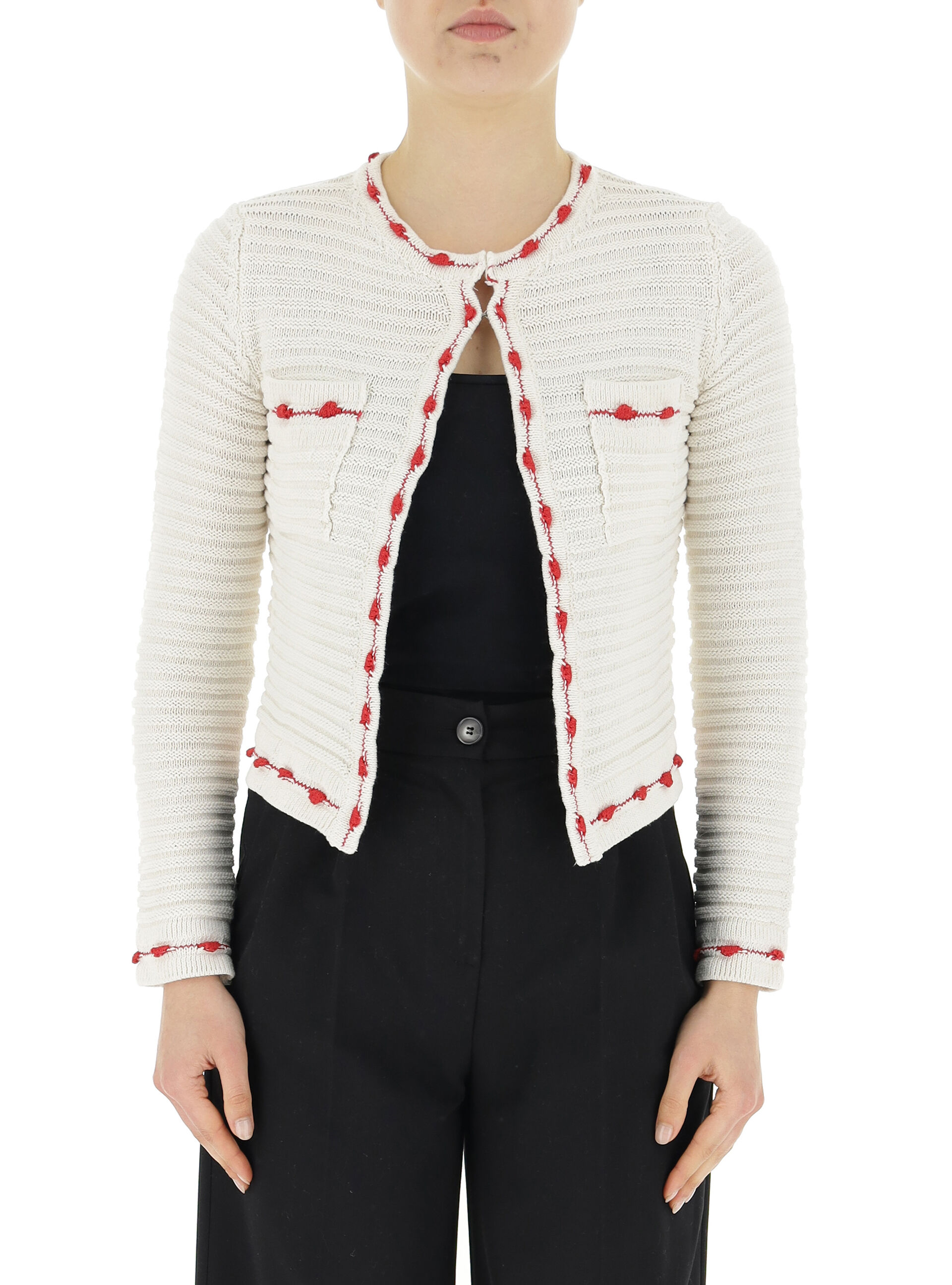 Cardigan misto cotone BIANCO UNI
