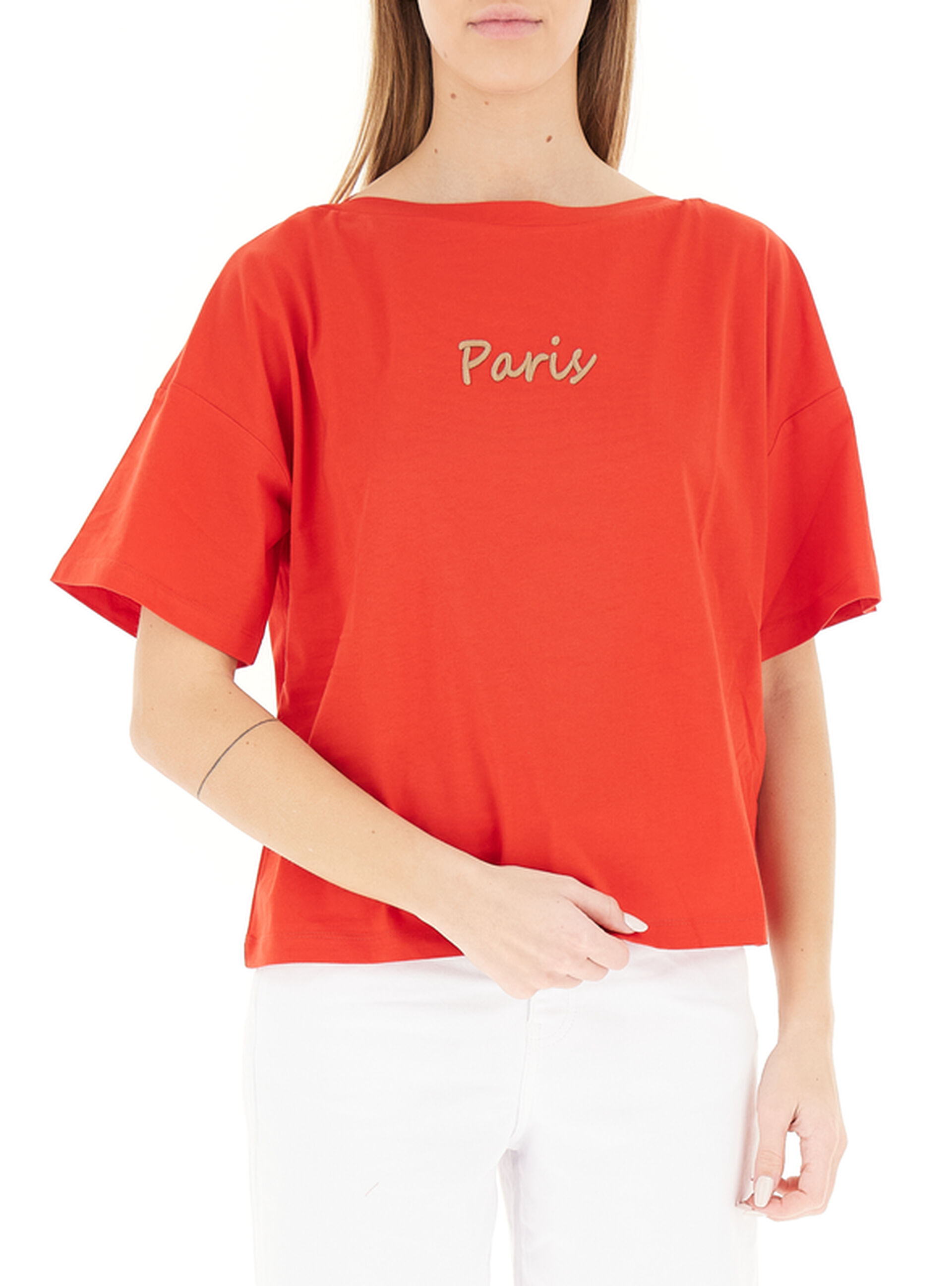 T-shirt scollo barchetta ROSSO 44