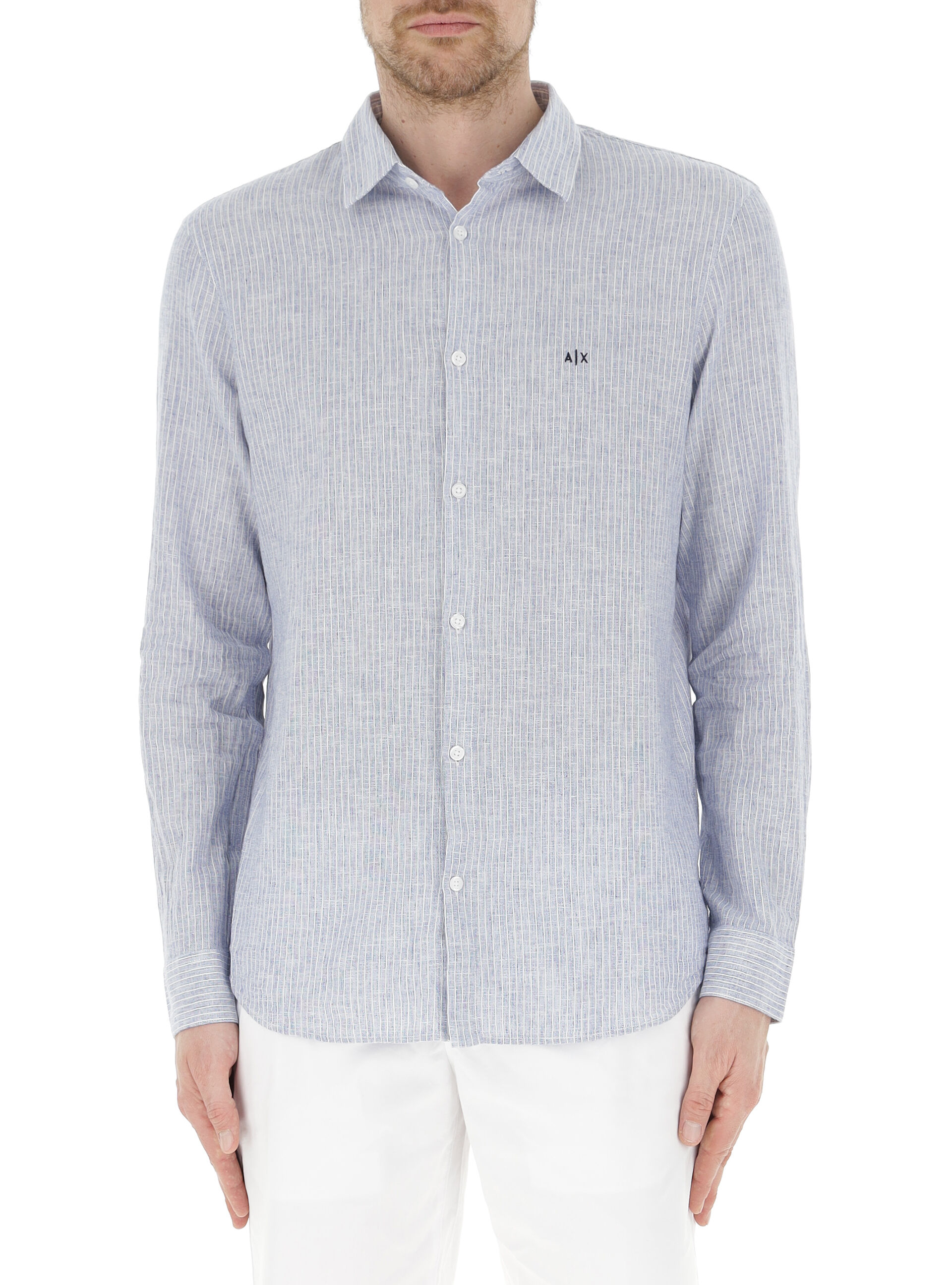 Camicia lino-cotone BLU