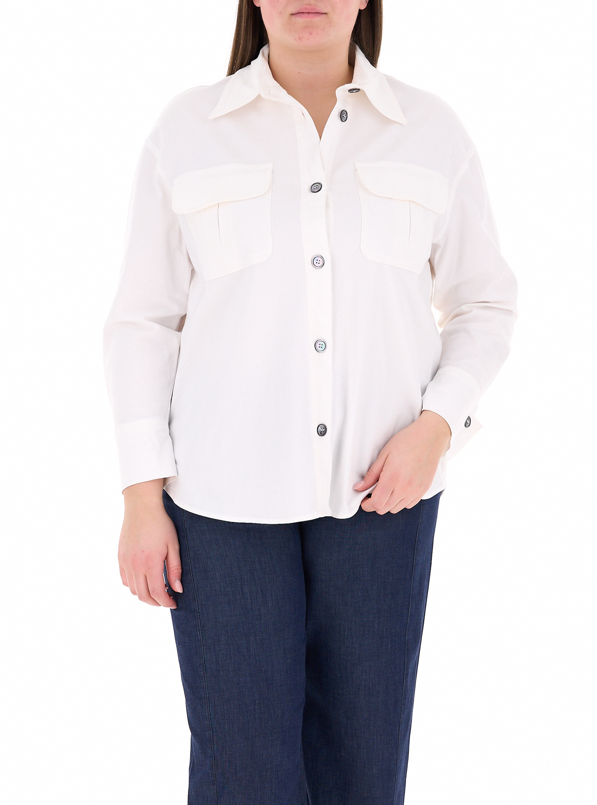 Camicia misto cotone BIANCO
