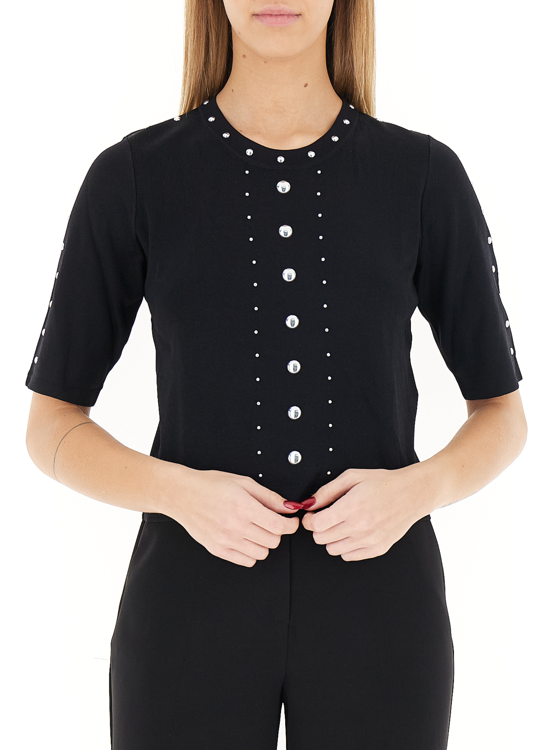 Maglia con borchie LIU JEANS NERO XS