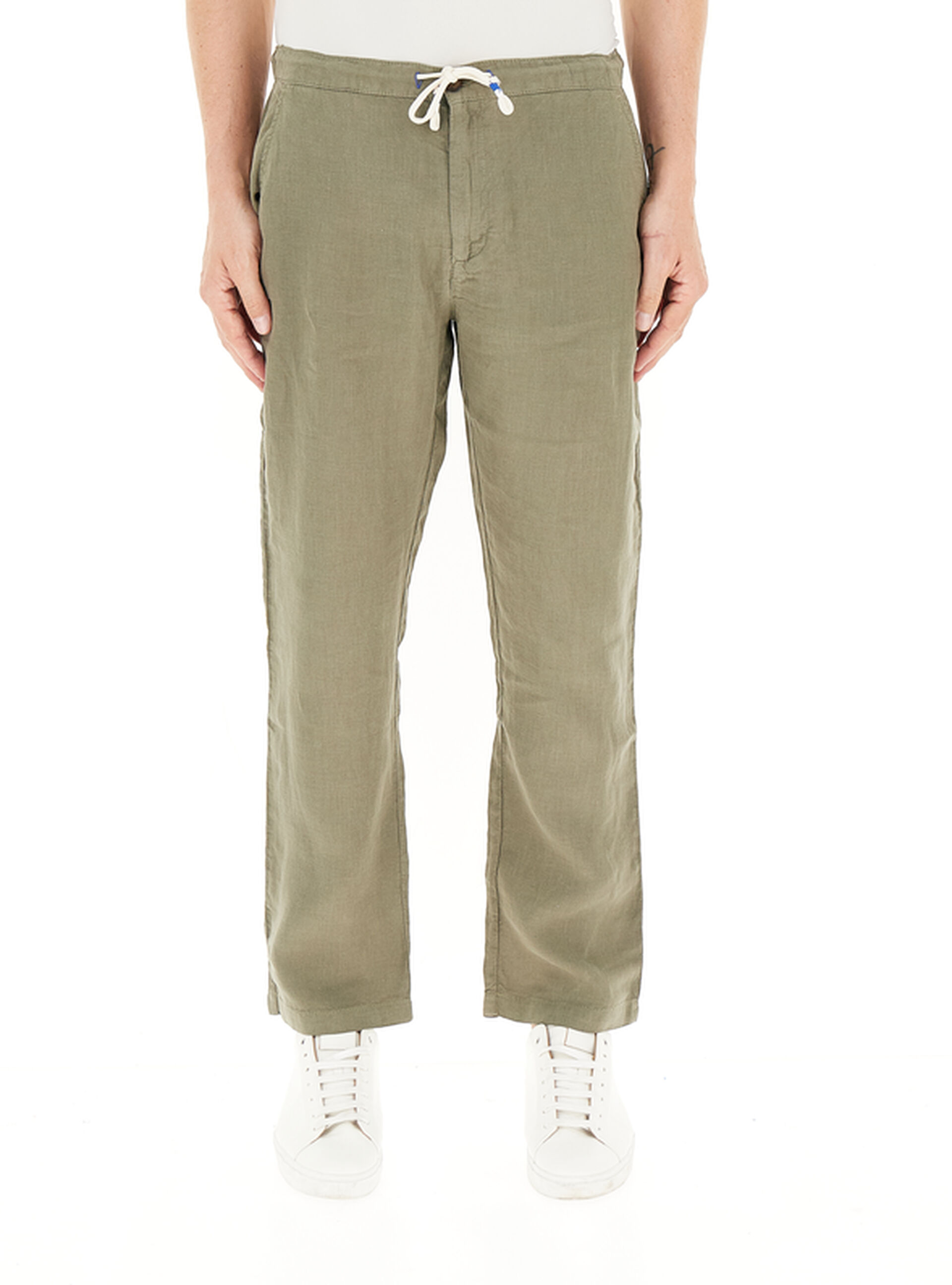 Pantalone in lino VERDE OLIVA