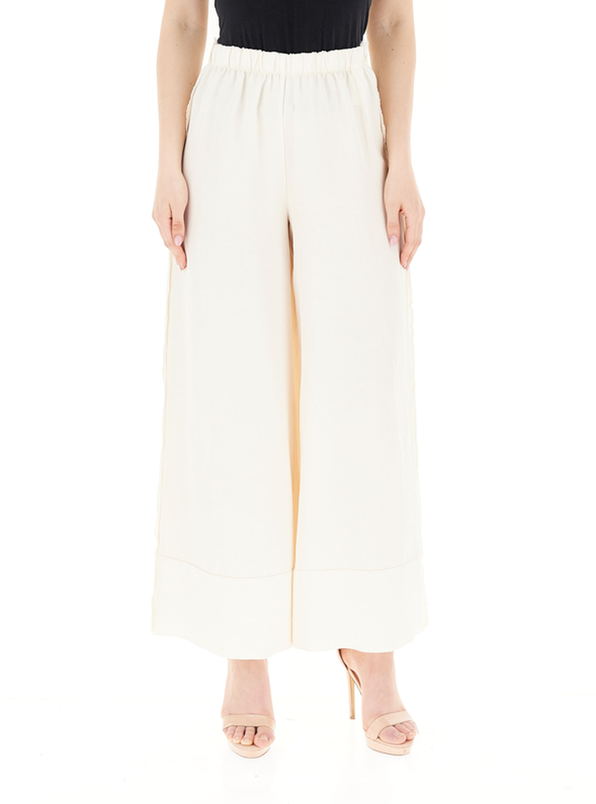 VICOLO Pantalone misto lino BURRO