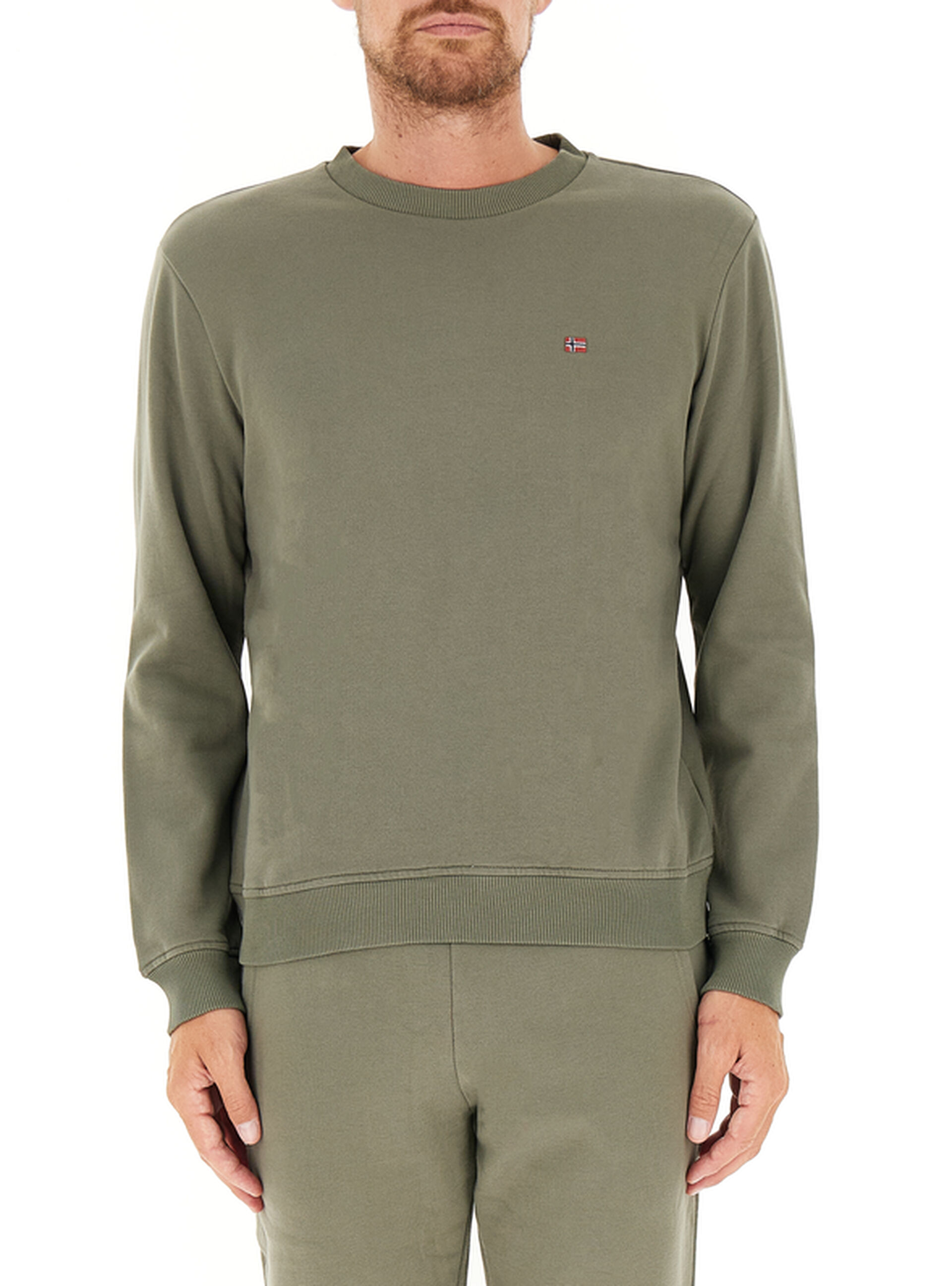 Felpa girocollo VERDE MILITARE XXL