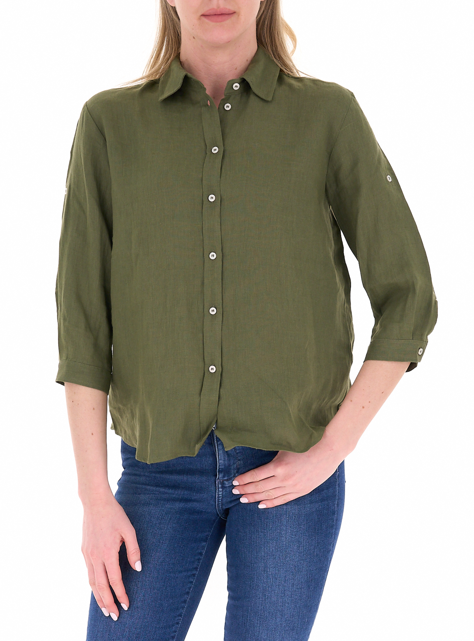 Camicia in lino VERDE OLIVA