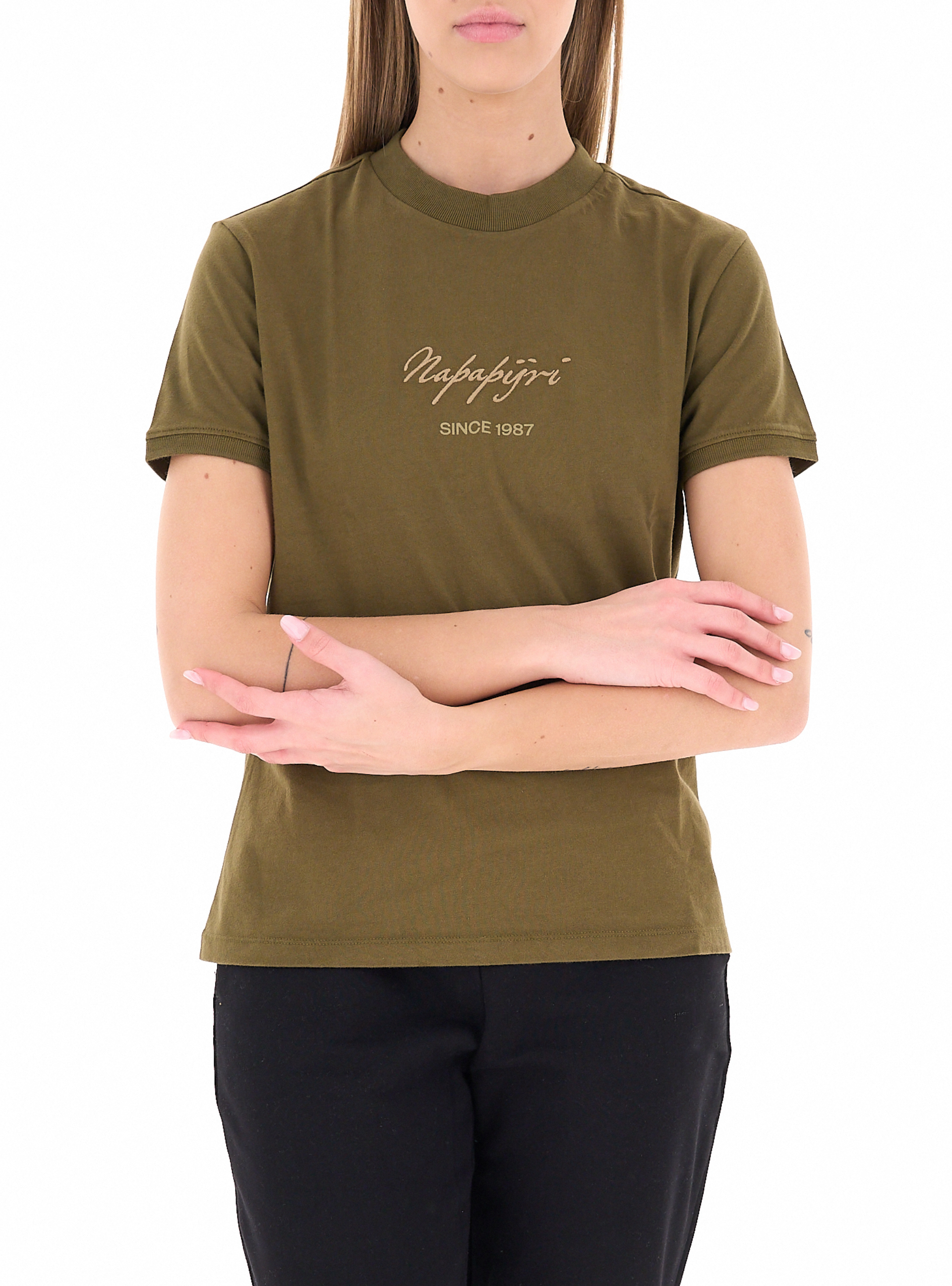 T-shirt girocollo VERDE OLIVA