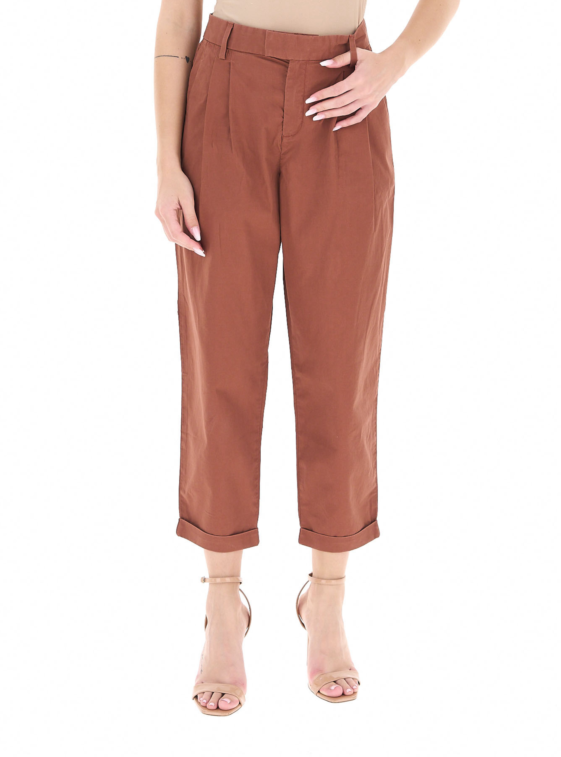 SUN68 Pantalone con pinces MATTONE