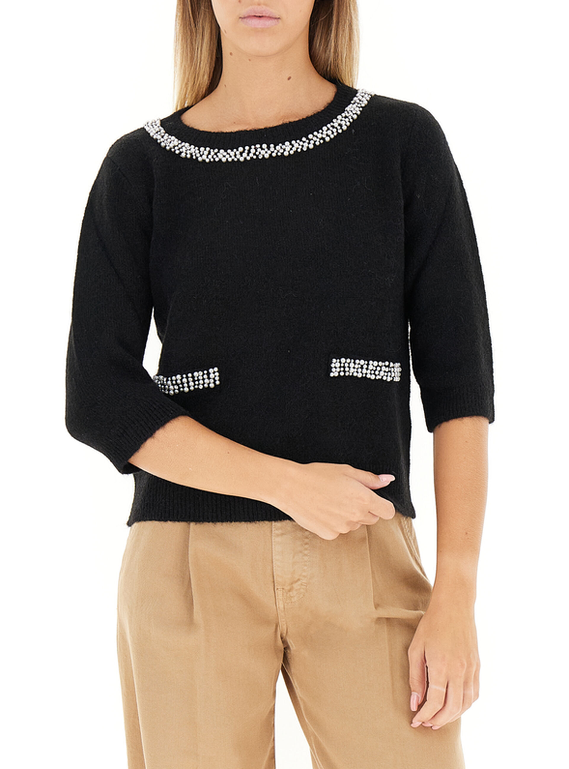KOCCA Maglia con strass NERO