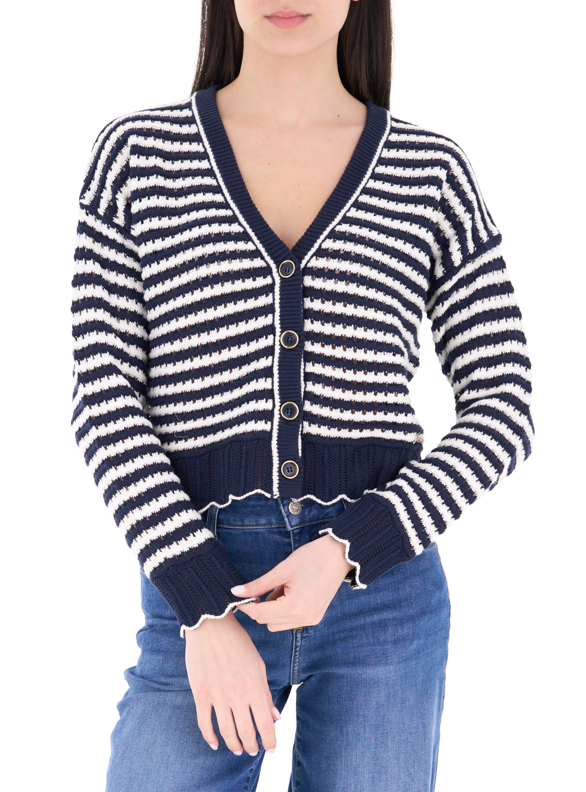 Cardigan scollo a V BLU NAVY S