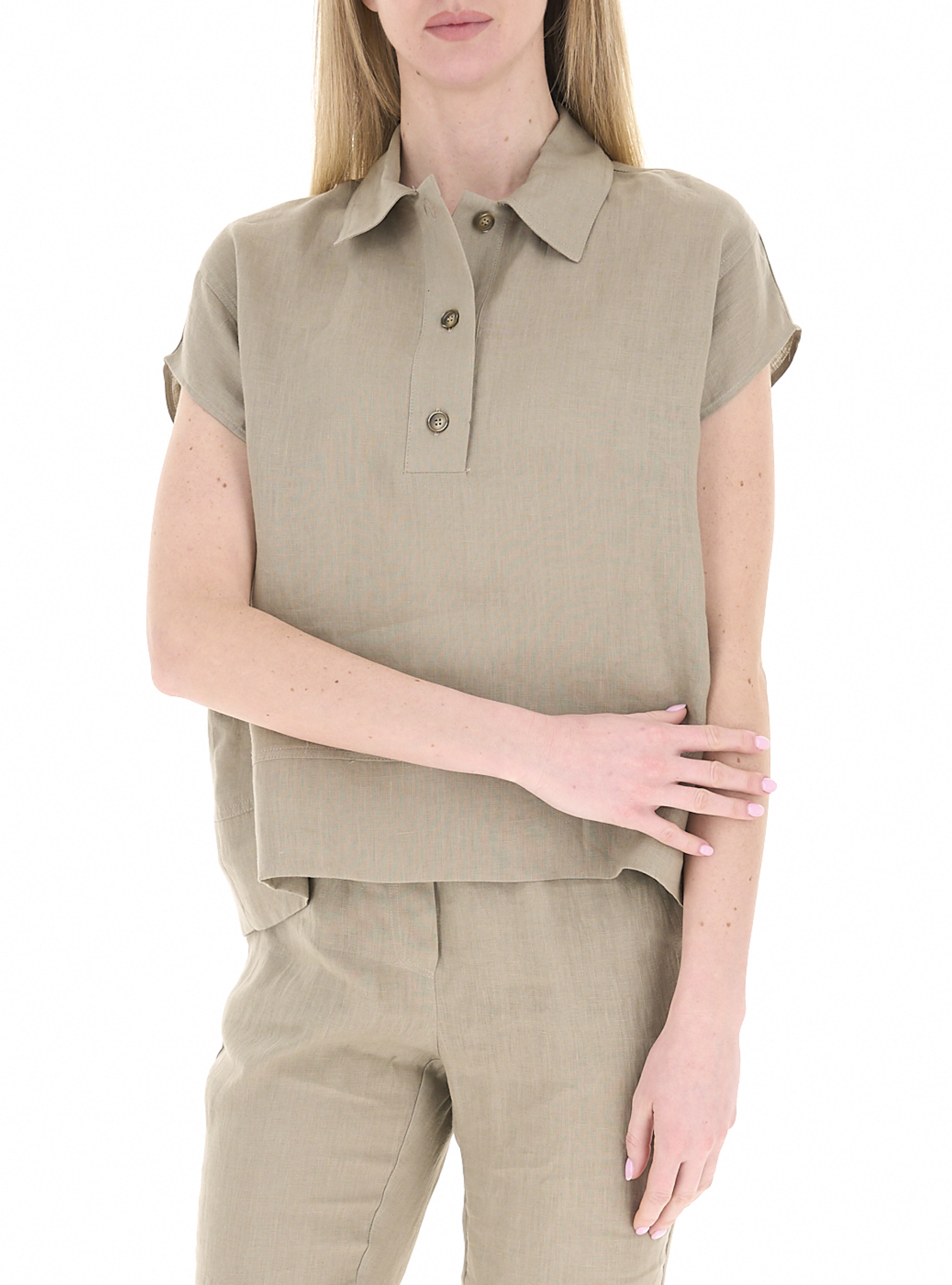 LINKS Blusa in lino SABBIA