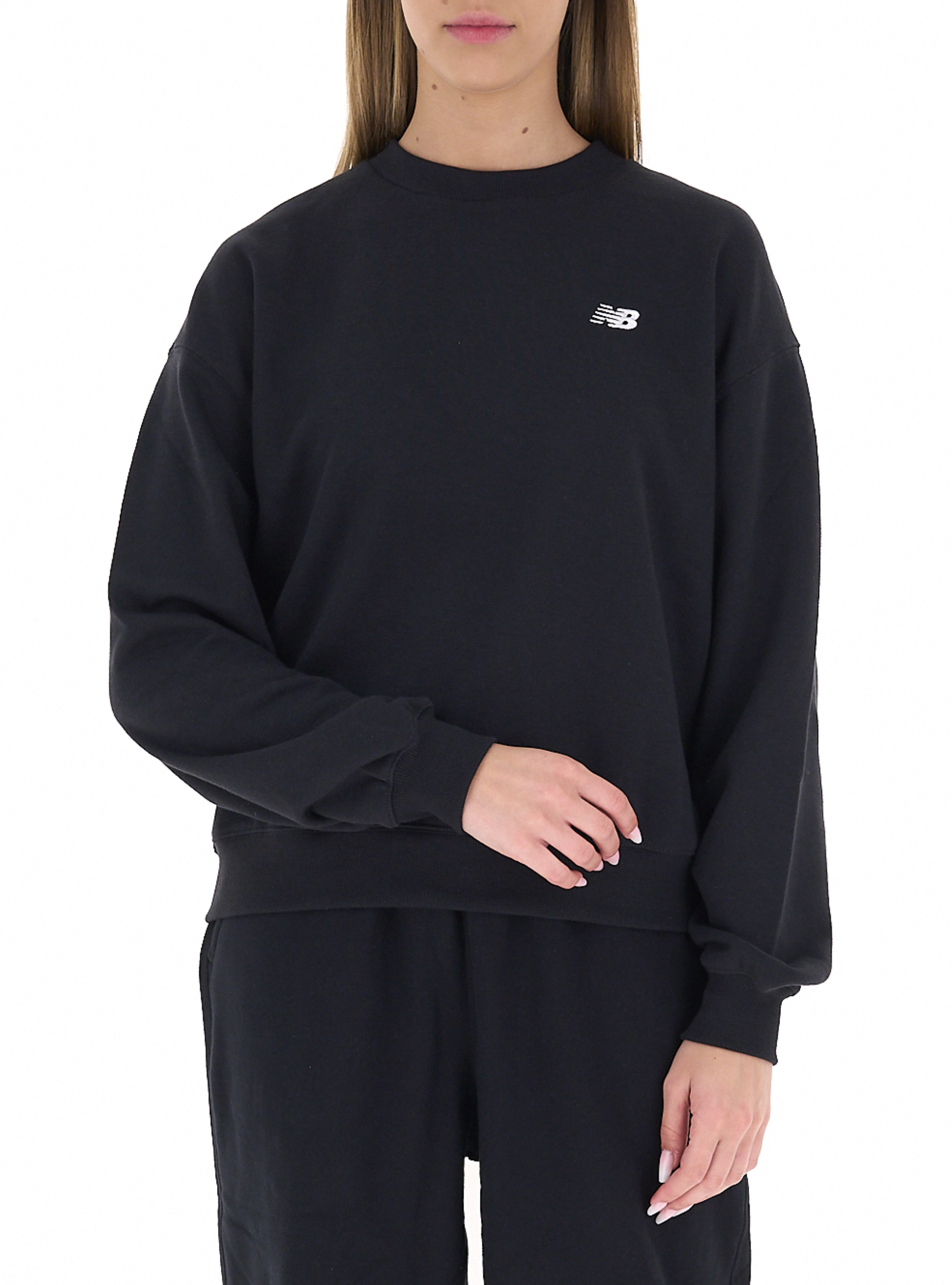 New Balance Felpa girocollo NERO
