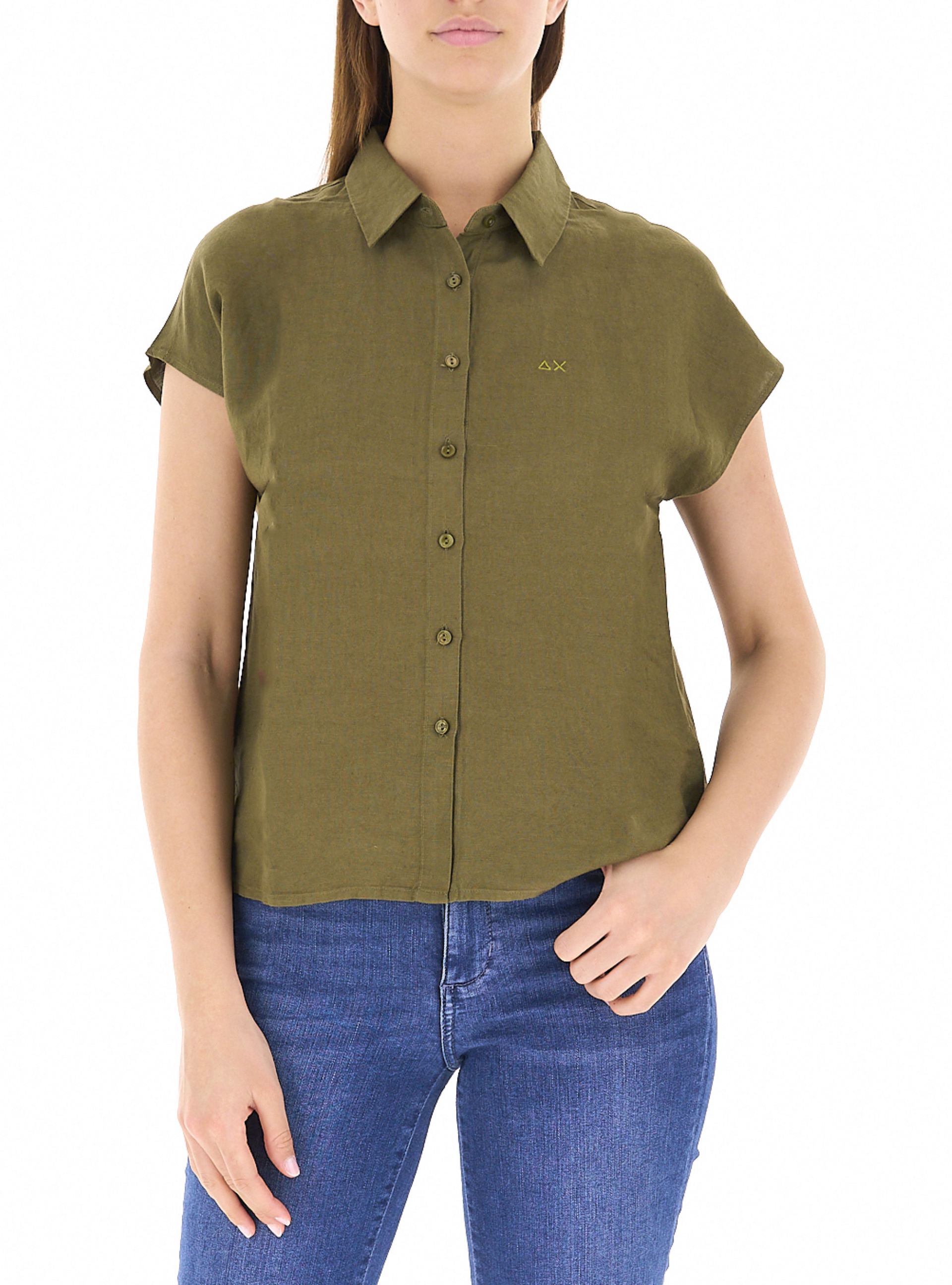 Camicia misto lino VERDE MILITARE L
