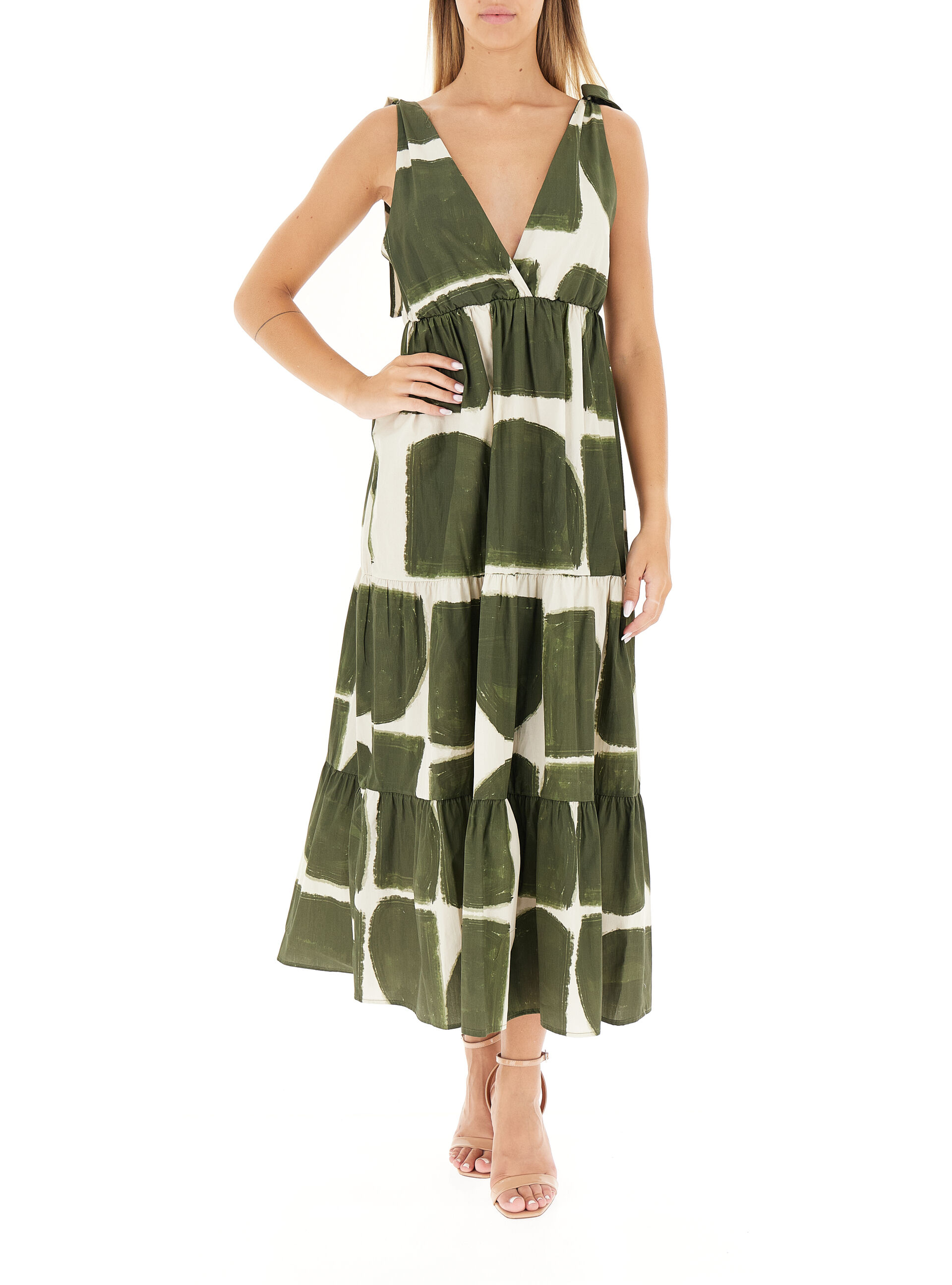 VICOLO Abito lungo cotone VERDE M